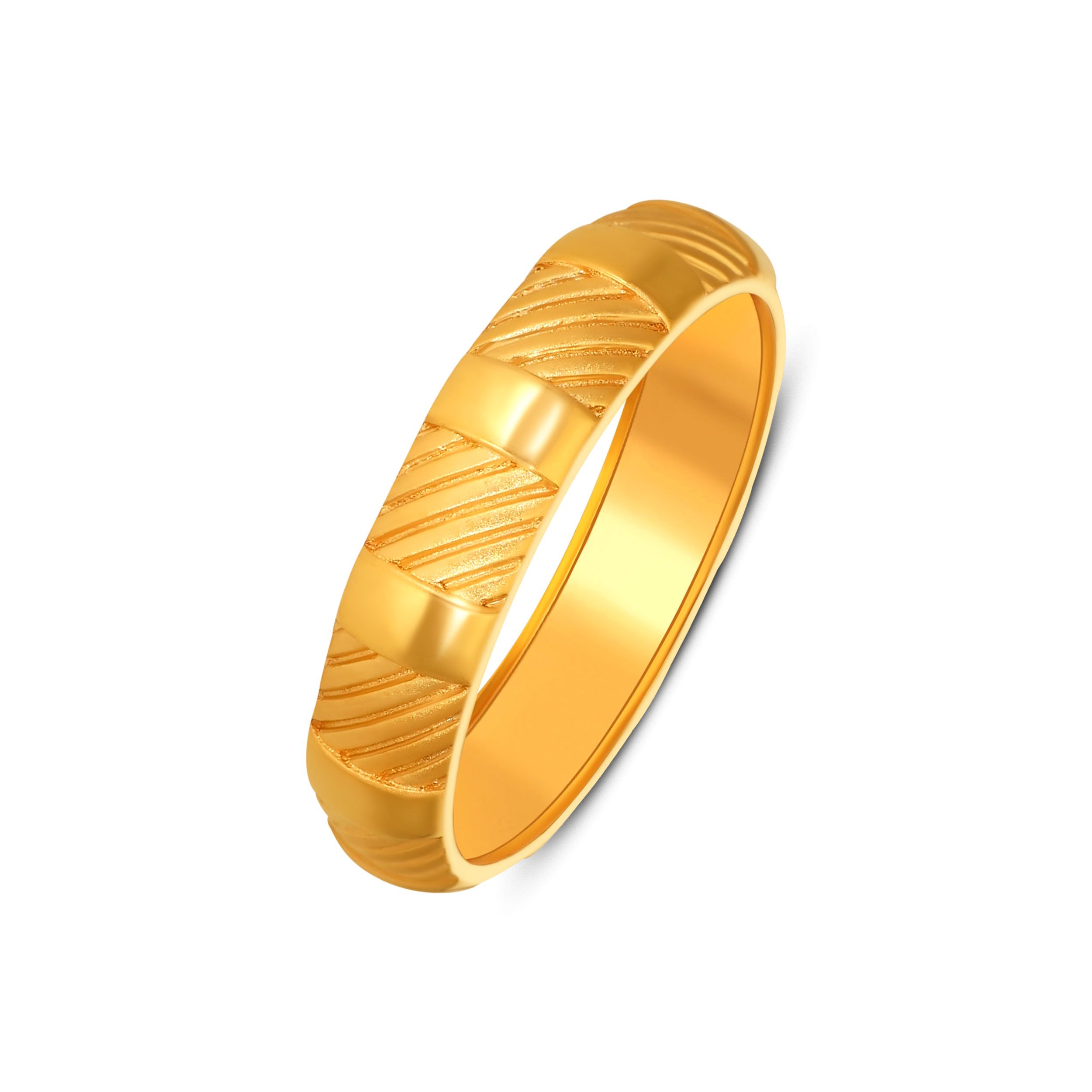 Textured Parallel Men's Gold Band