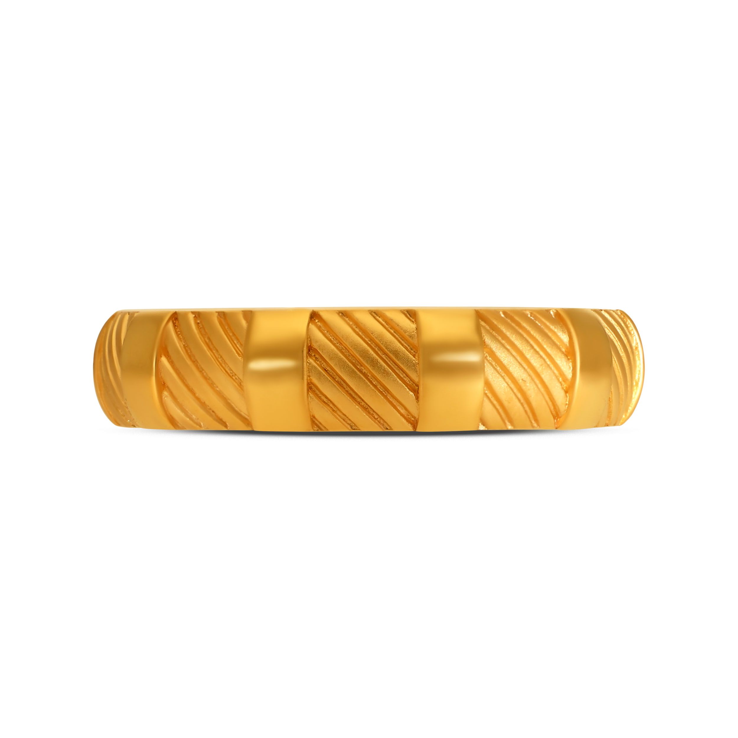 Textured Parallel Men's Gold Band alternate view 1