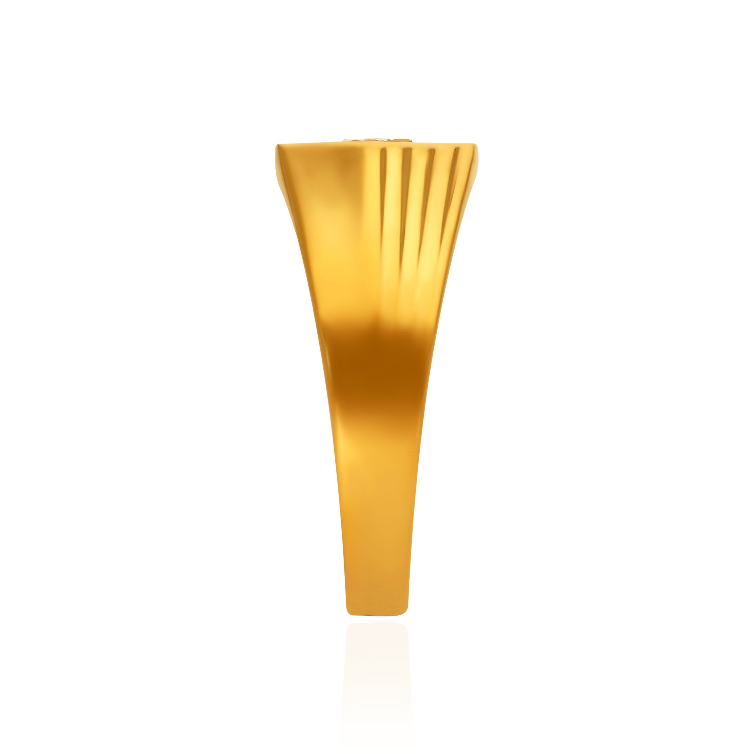 Hexagonal Signet Men's Gold Ring alternate view 2