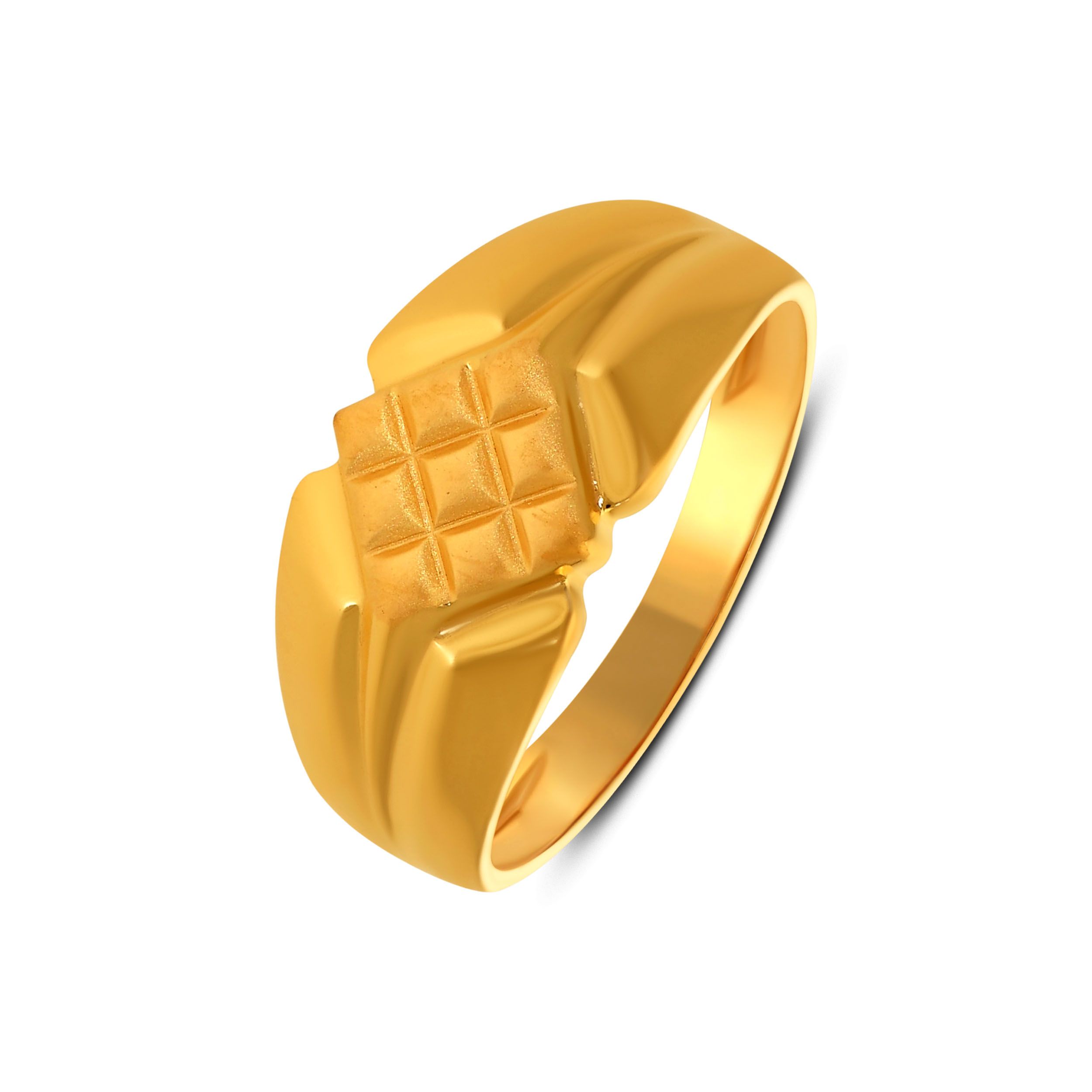 Minimalist Grid Men's Gold Band