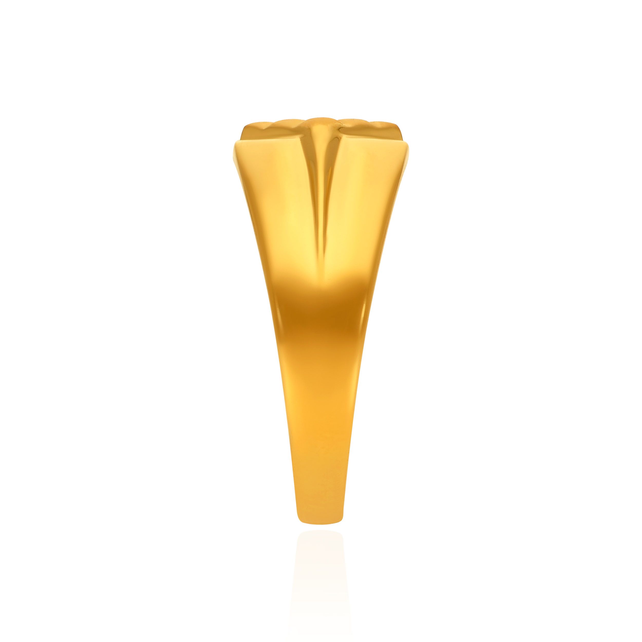 Minimalist Grid Men's Gold Band alternate view 2