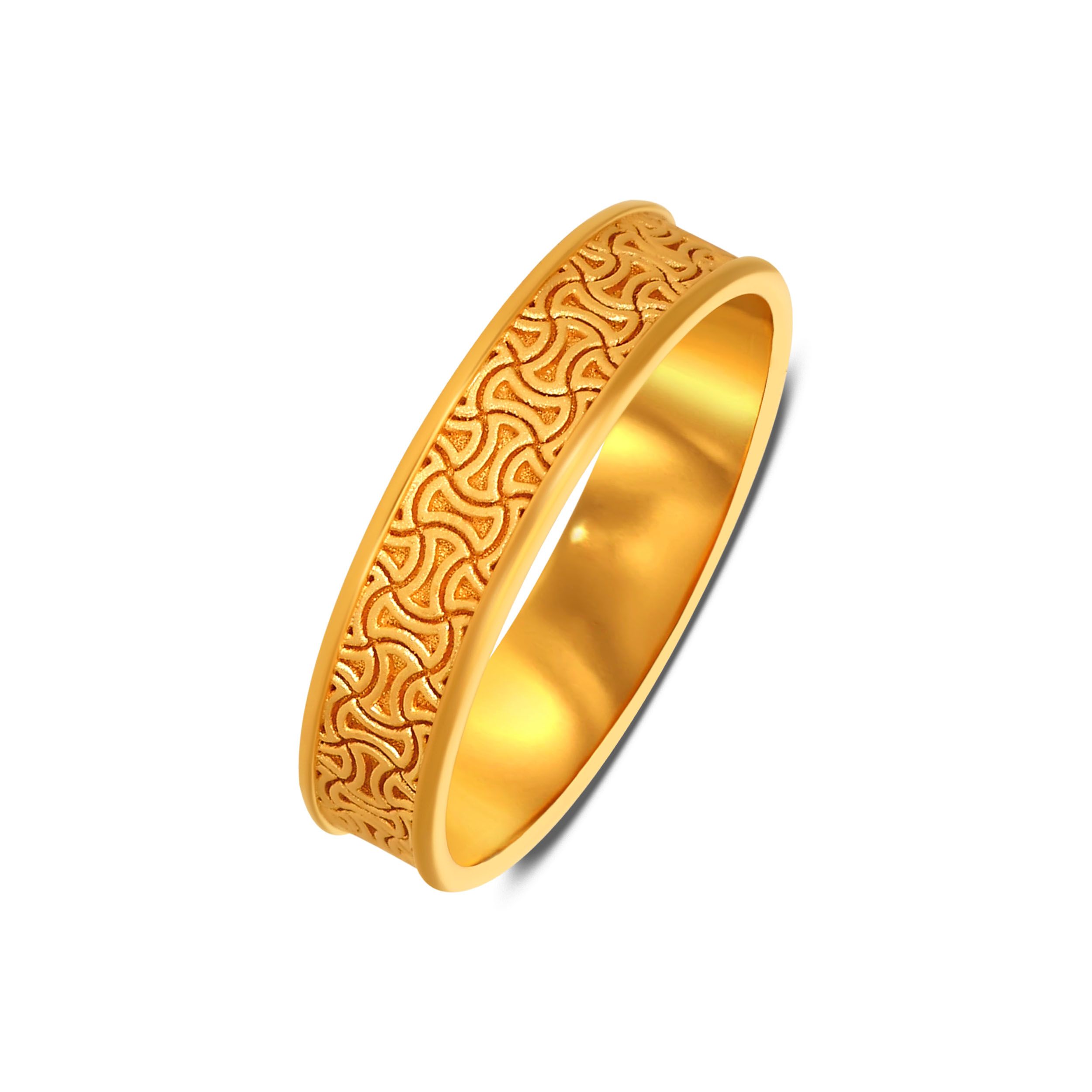 Artisan Texture Men's Gold Ring