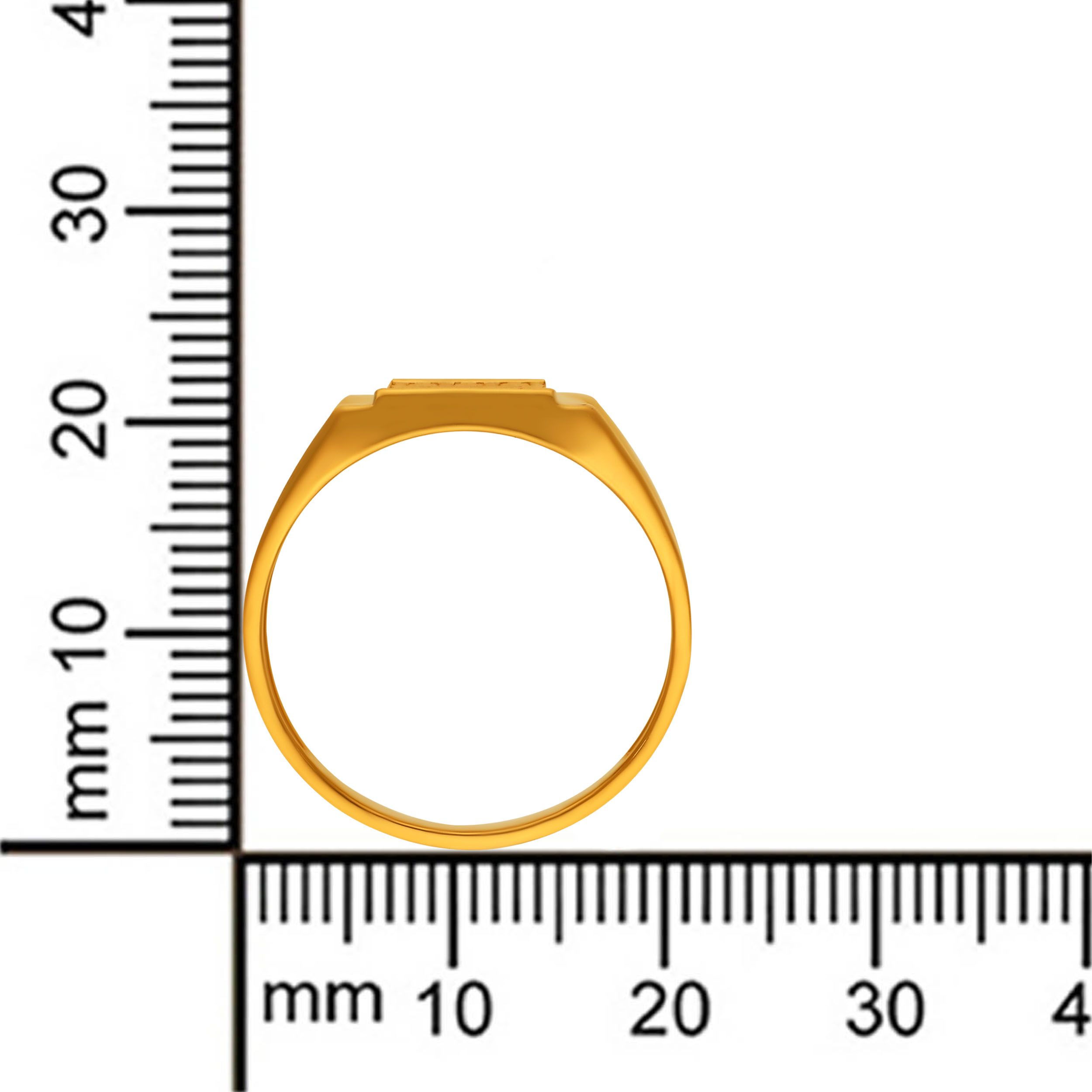 Textured Square Men's Gold Signet Ring alternate view 3