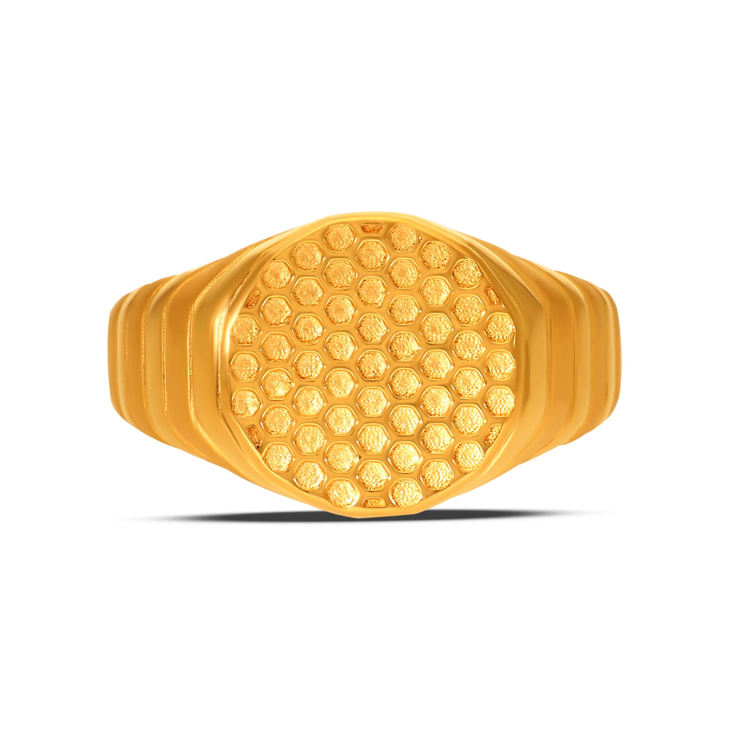 Urban Hex Men's Gold Ring alternate view 1