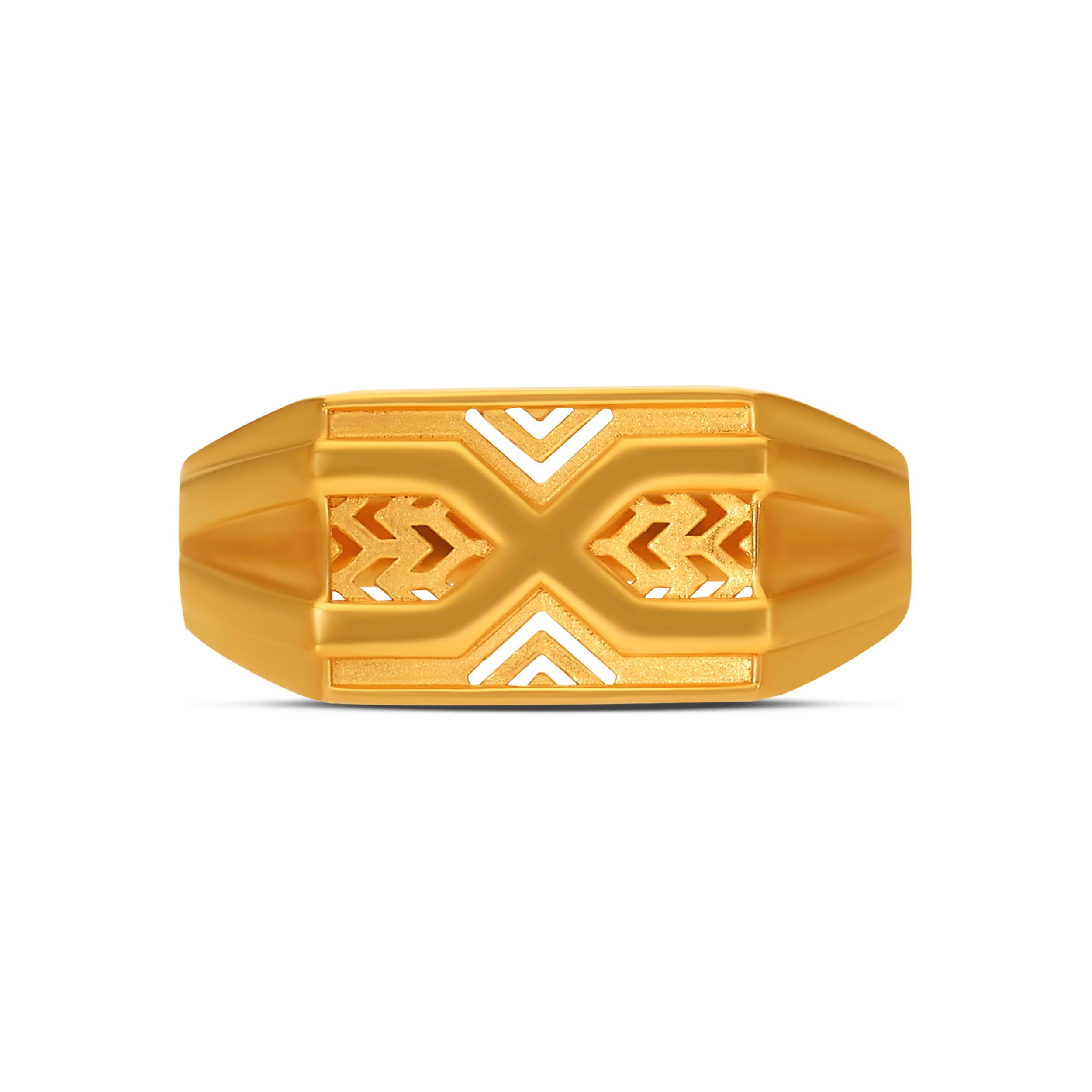 Regent X Motif Men's Gold Ring alternate view 1