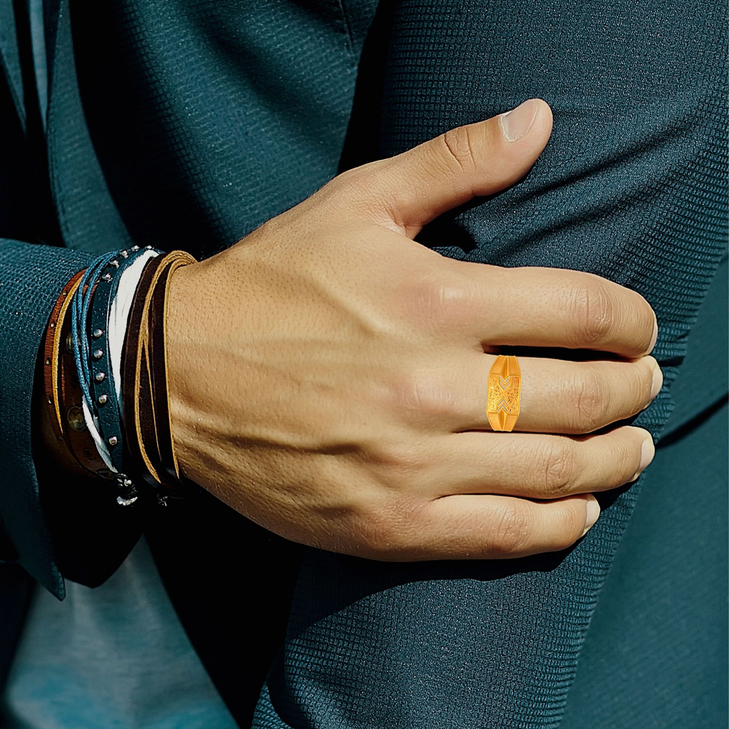 Prestige Pattern Men's Gold Ring alternate view 3