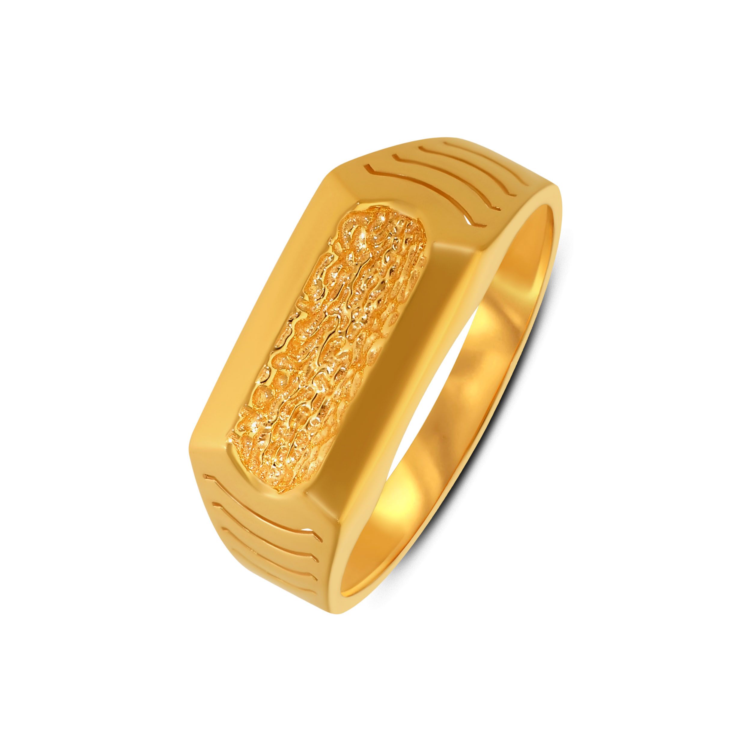 Abstract Meridian Men's Gold Ring