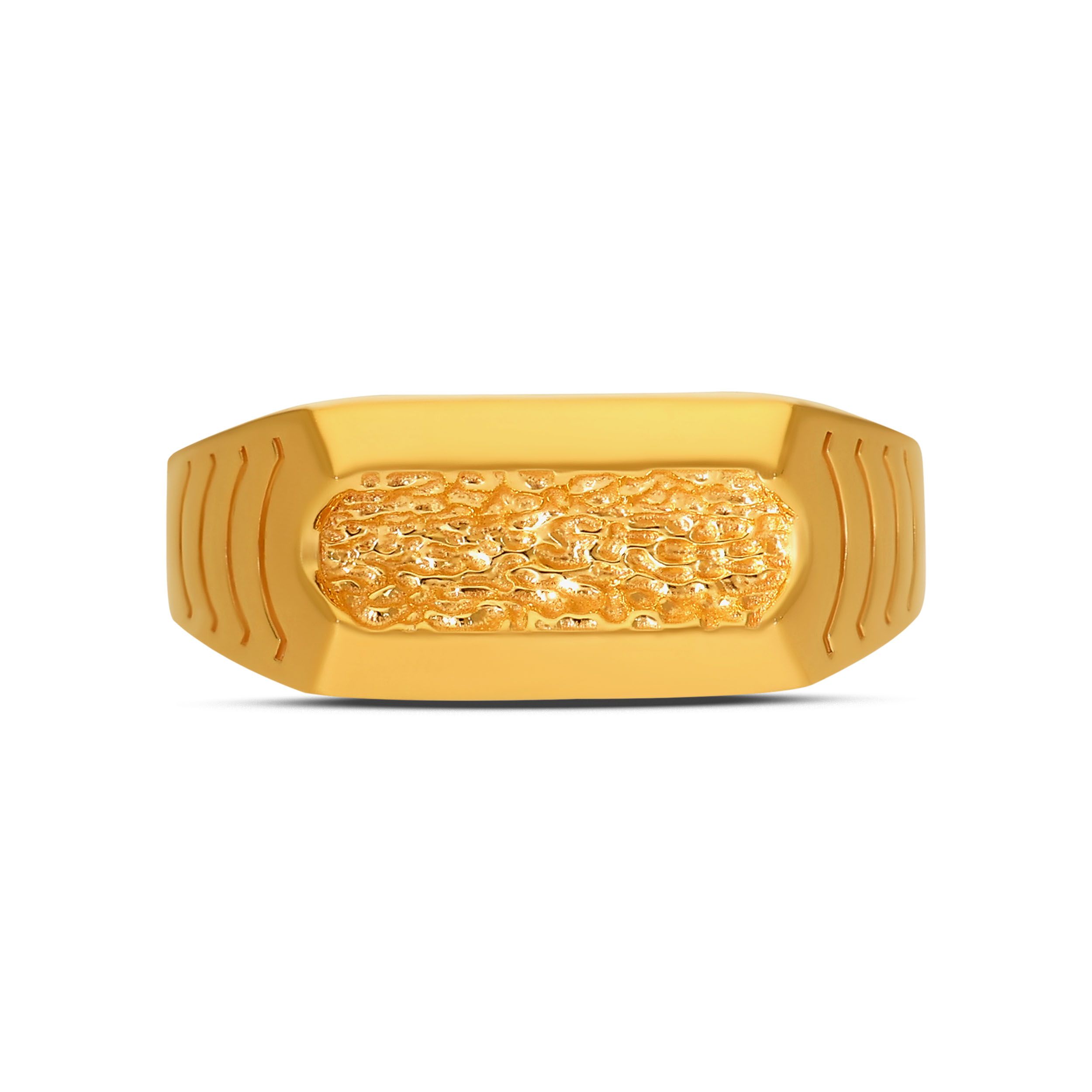 Abstract Meridian Men's Gold Ring alternate view 1