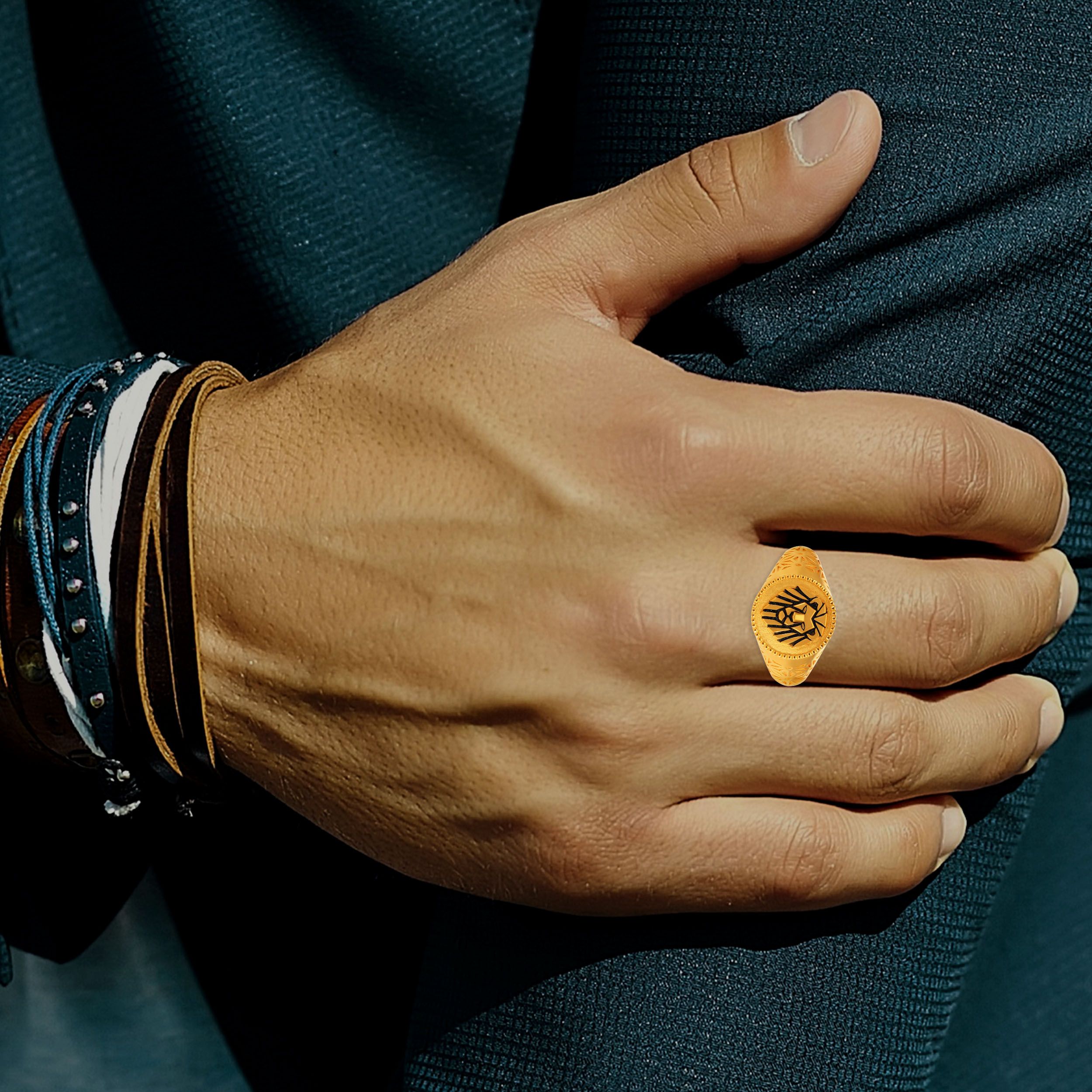 Lion Monarch Men's Gold Ring image