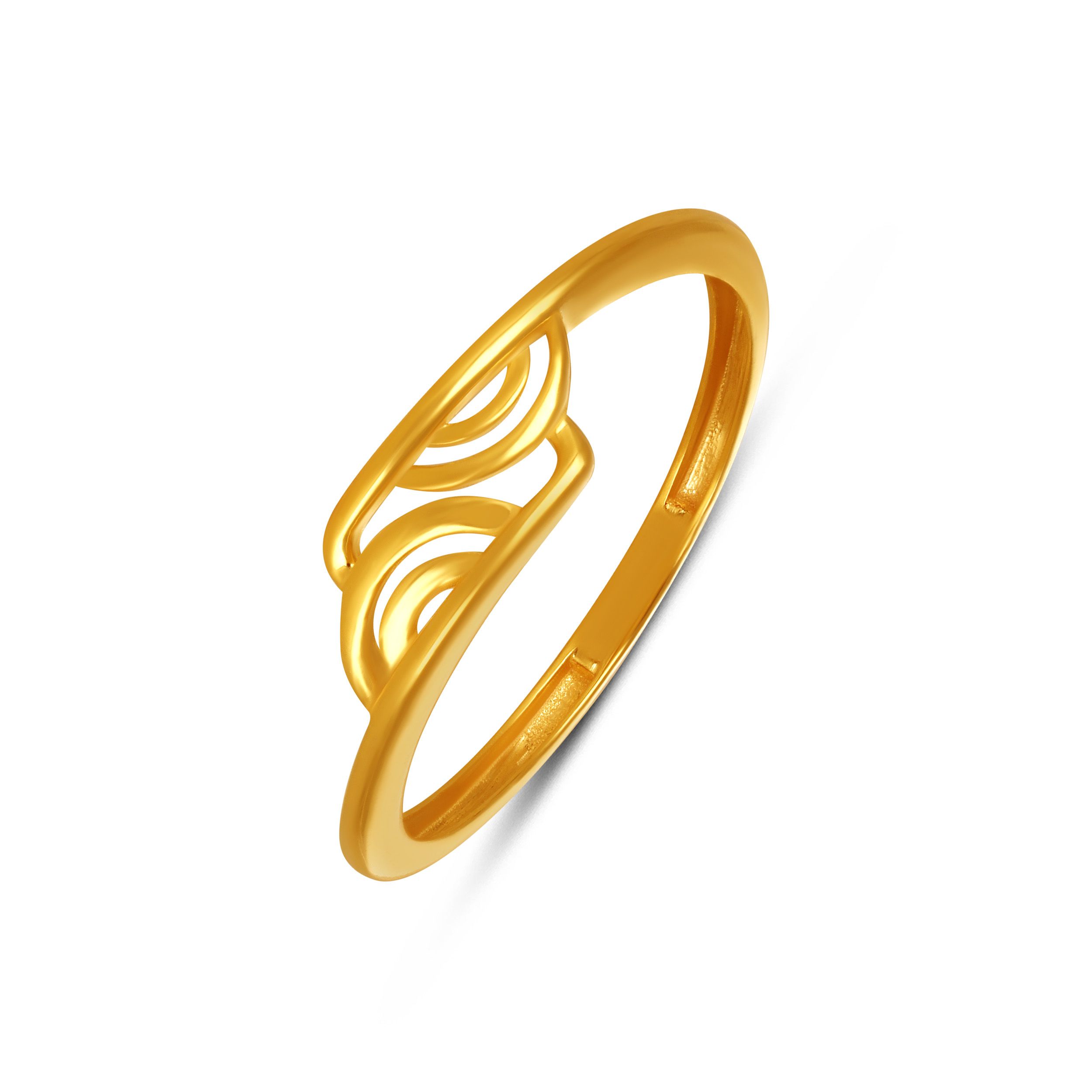 Parallel Ripple Gold Ring