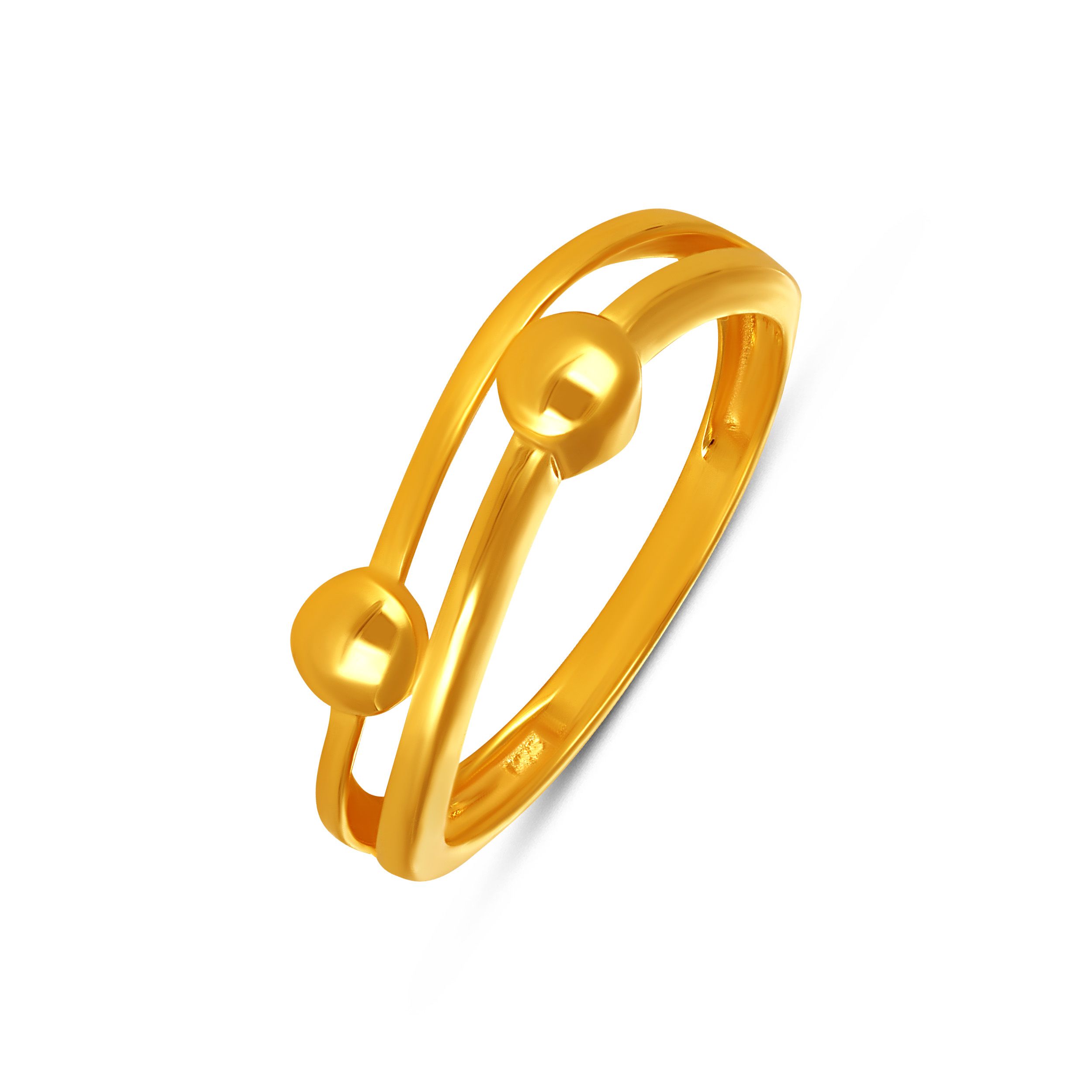 Duet Spheres Gold Ring