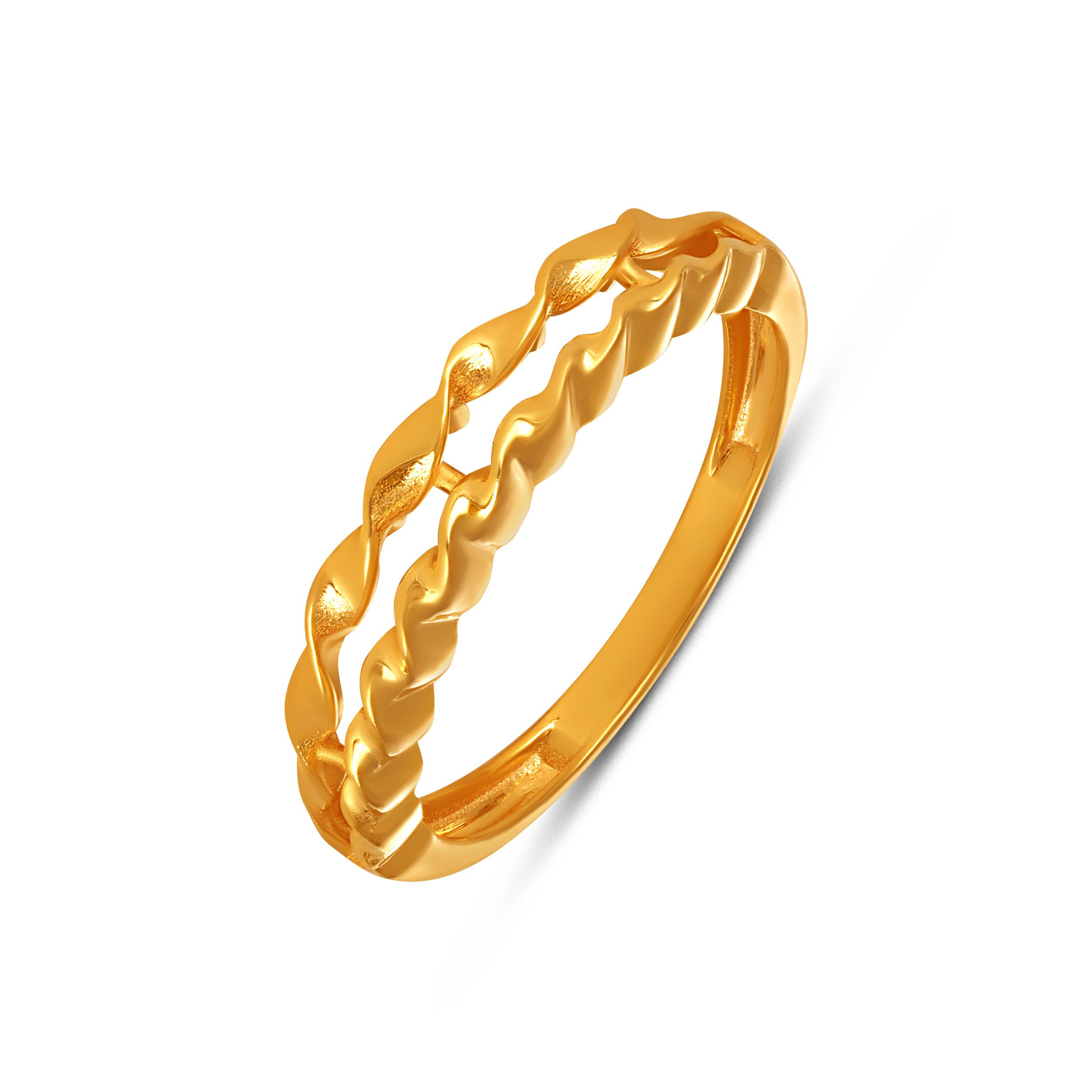 Dual Ribbon Gold Ring