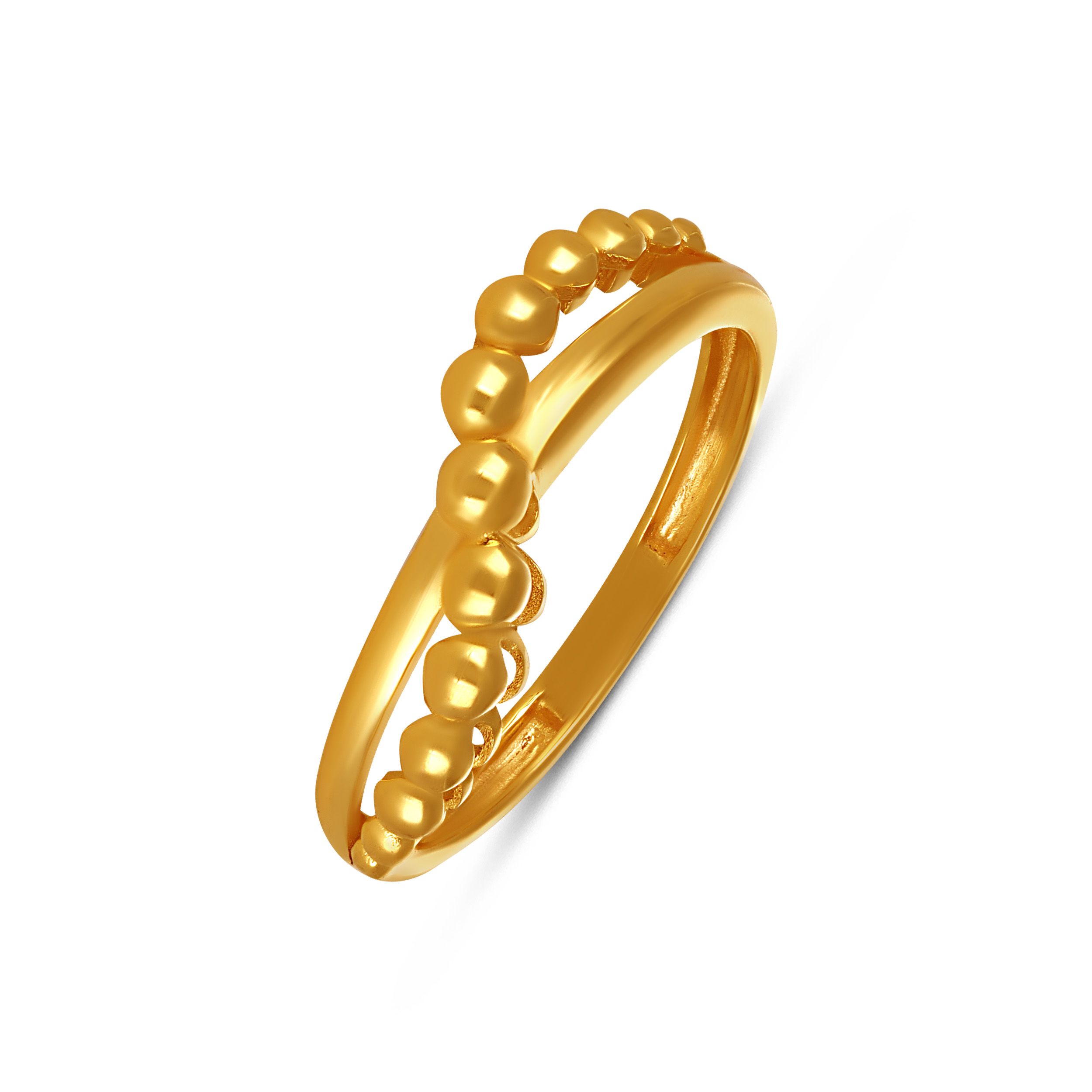 Beaded Arch Gold Ring
