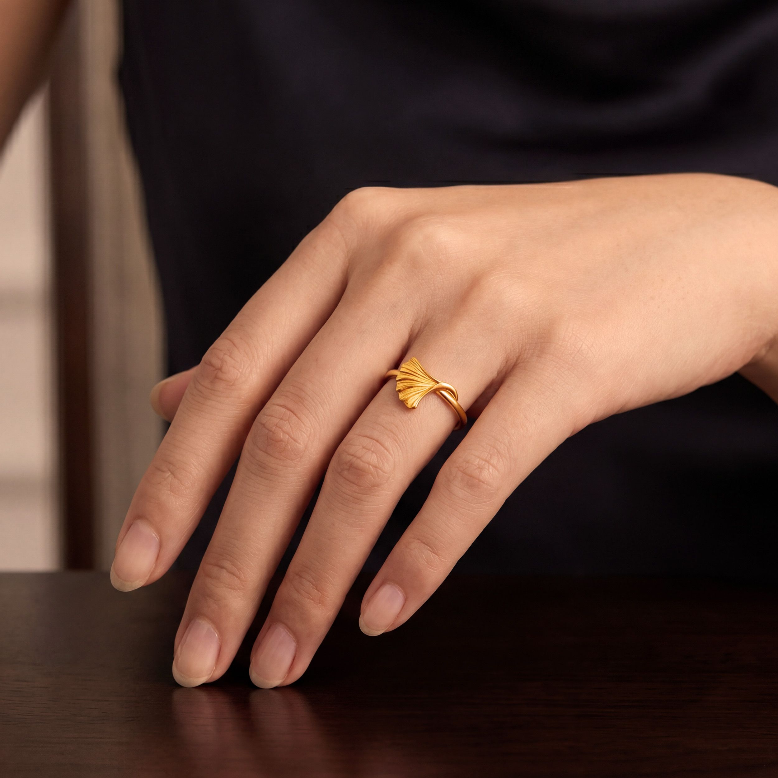 Ginkgo Grace Gold Ring image