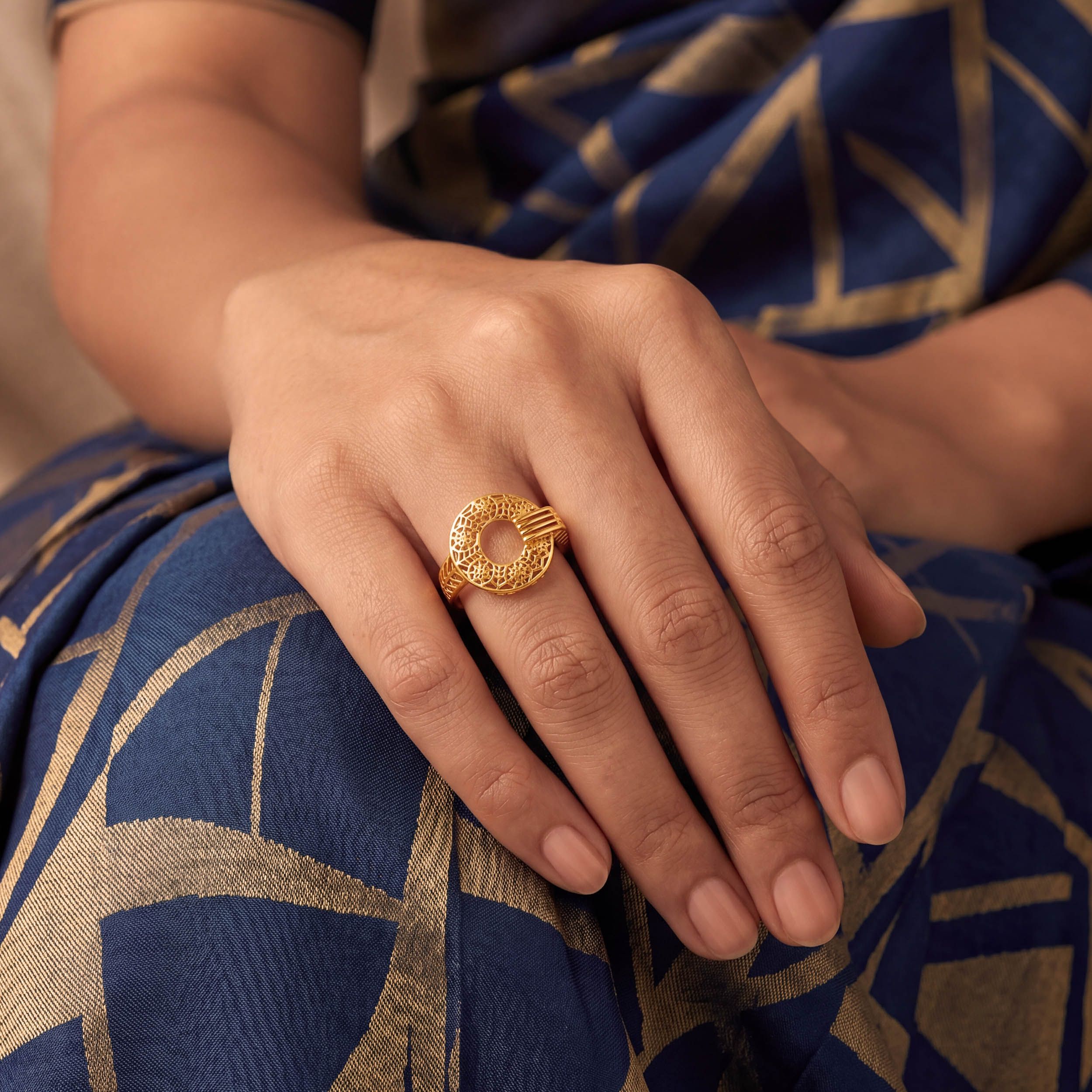 Sunlit Filigree Gold Ring alternate view 3