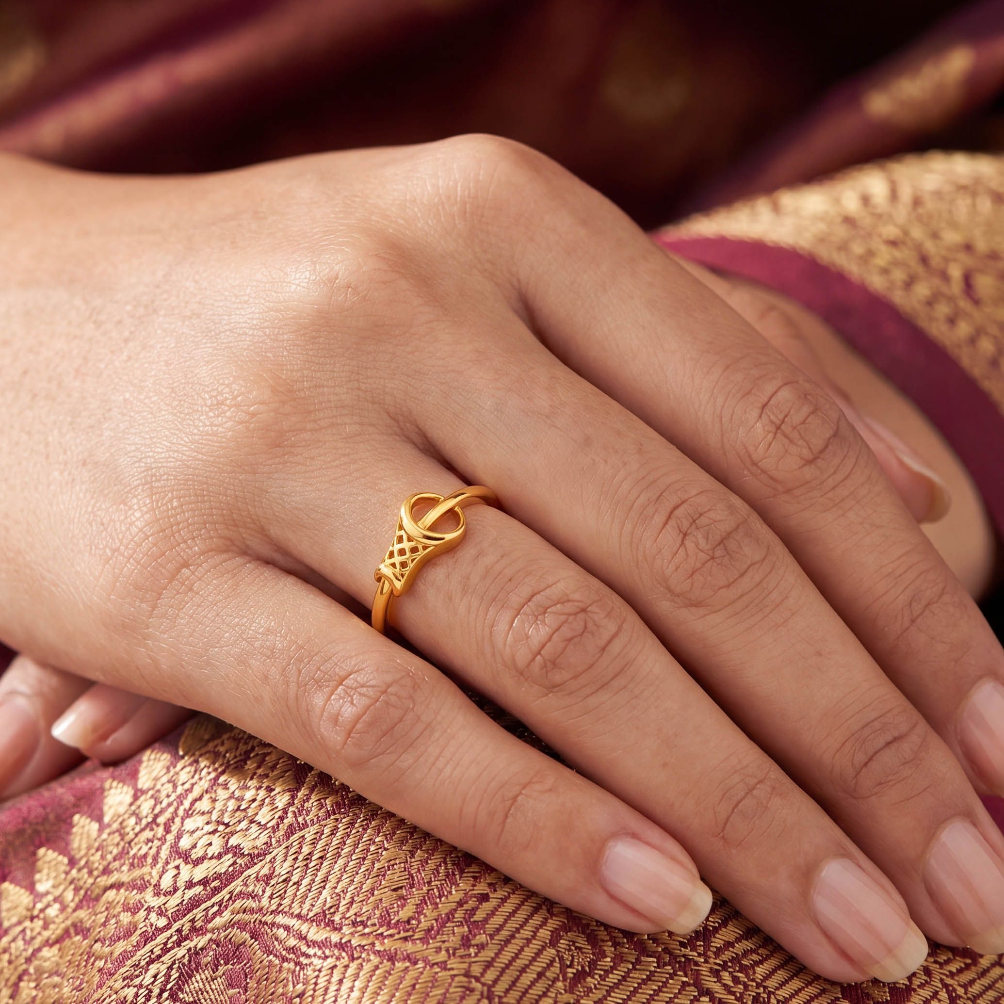 Modern Knot Gold Ring alternate view 3