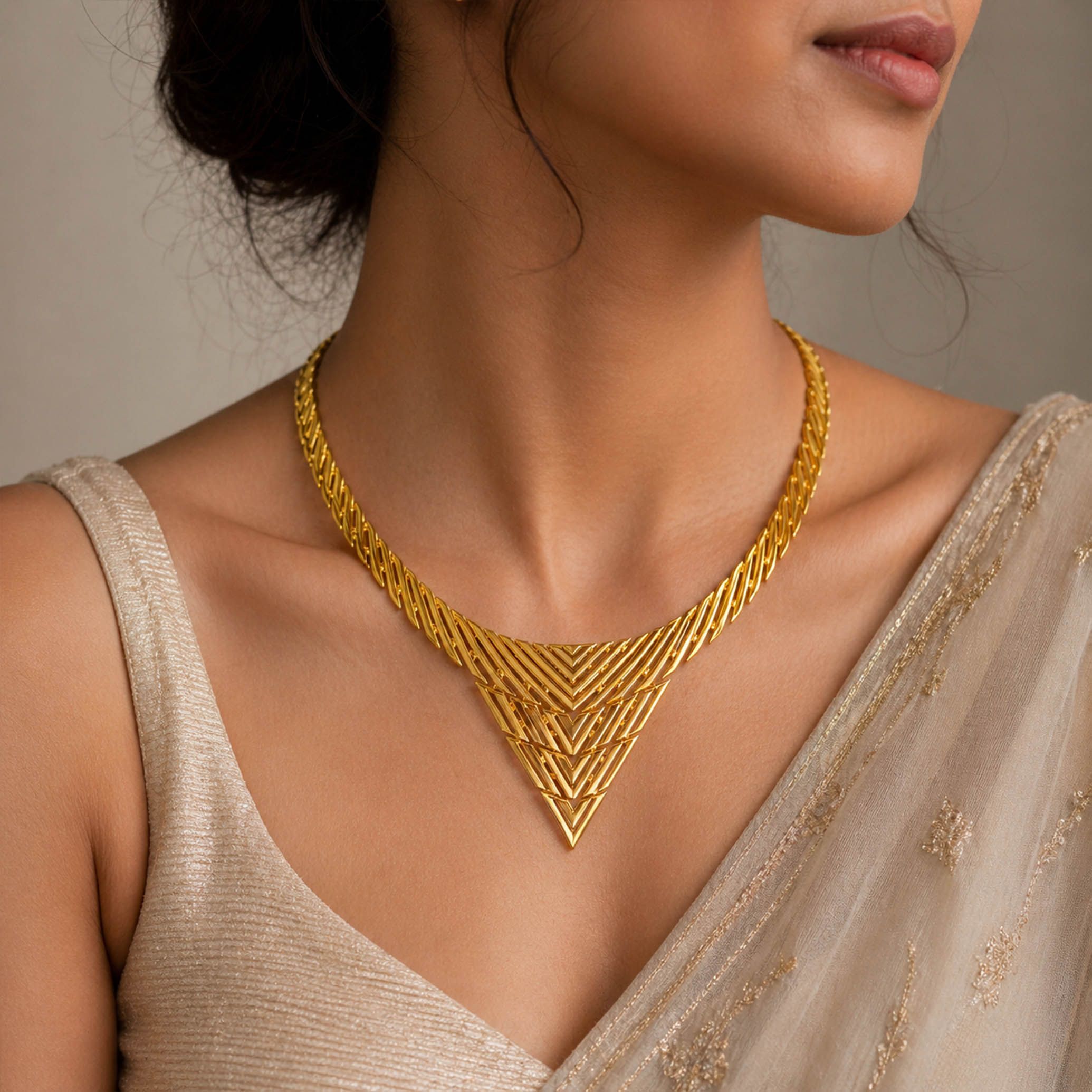 Zenith Sculptural Gold Necklace - ₹215084, Buy Zenith Sculptural