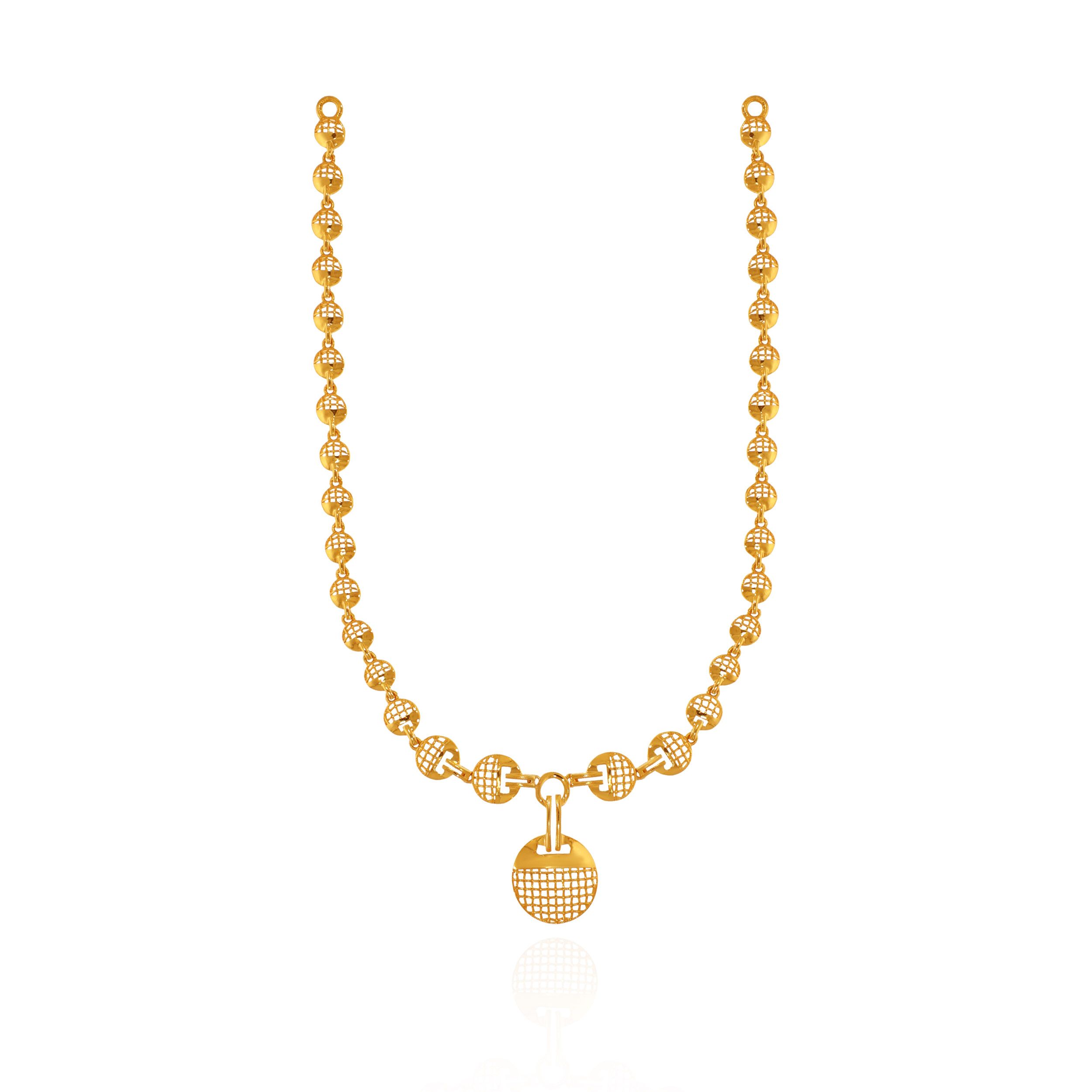 INTERLACE NECKLACE【LIGHT】（GOLD）CEL-CEL Gridlock Patterned Gold Necklace