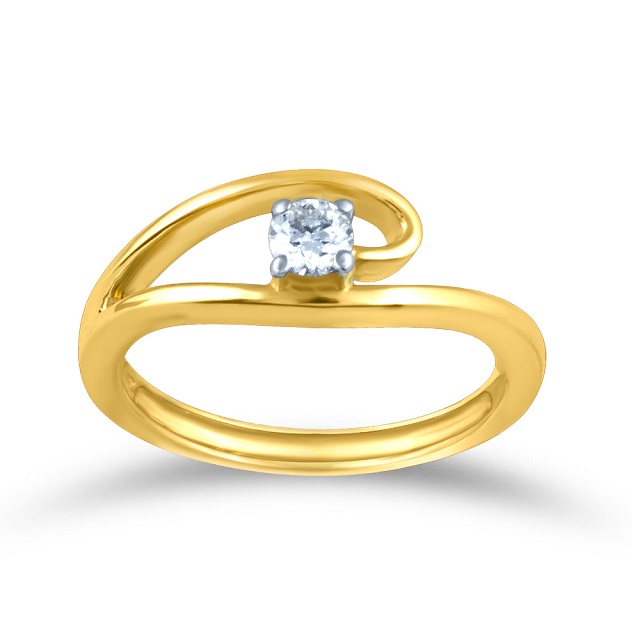 Wavy Shine Solitaire Ring alternate view 1
