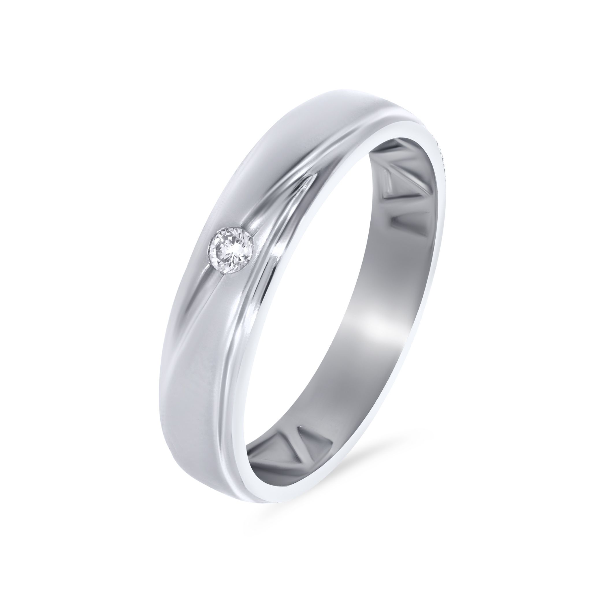 Piercing Shimmer Men Platinum Band Ring