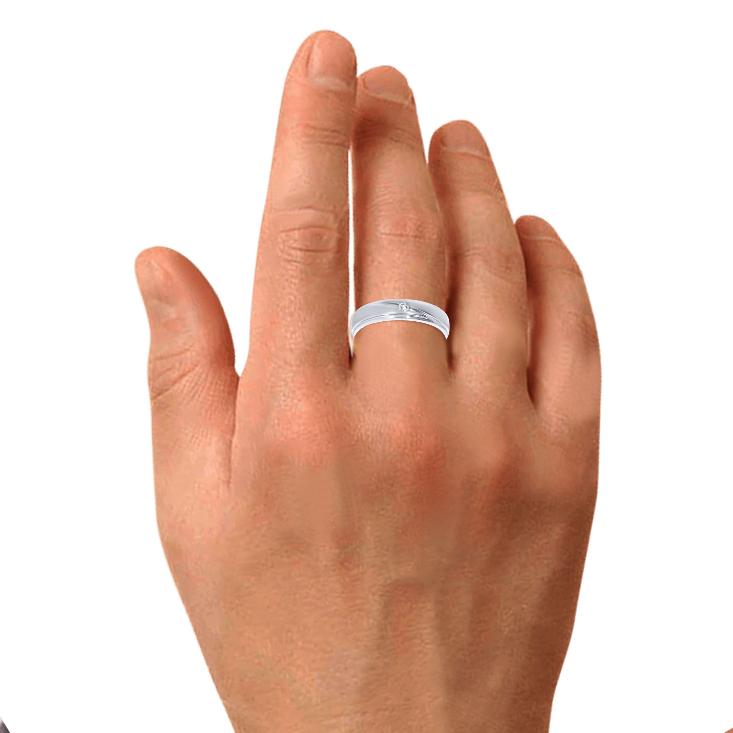 Piercing Shimmer Men Platinum Band Ring alternate view 3