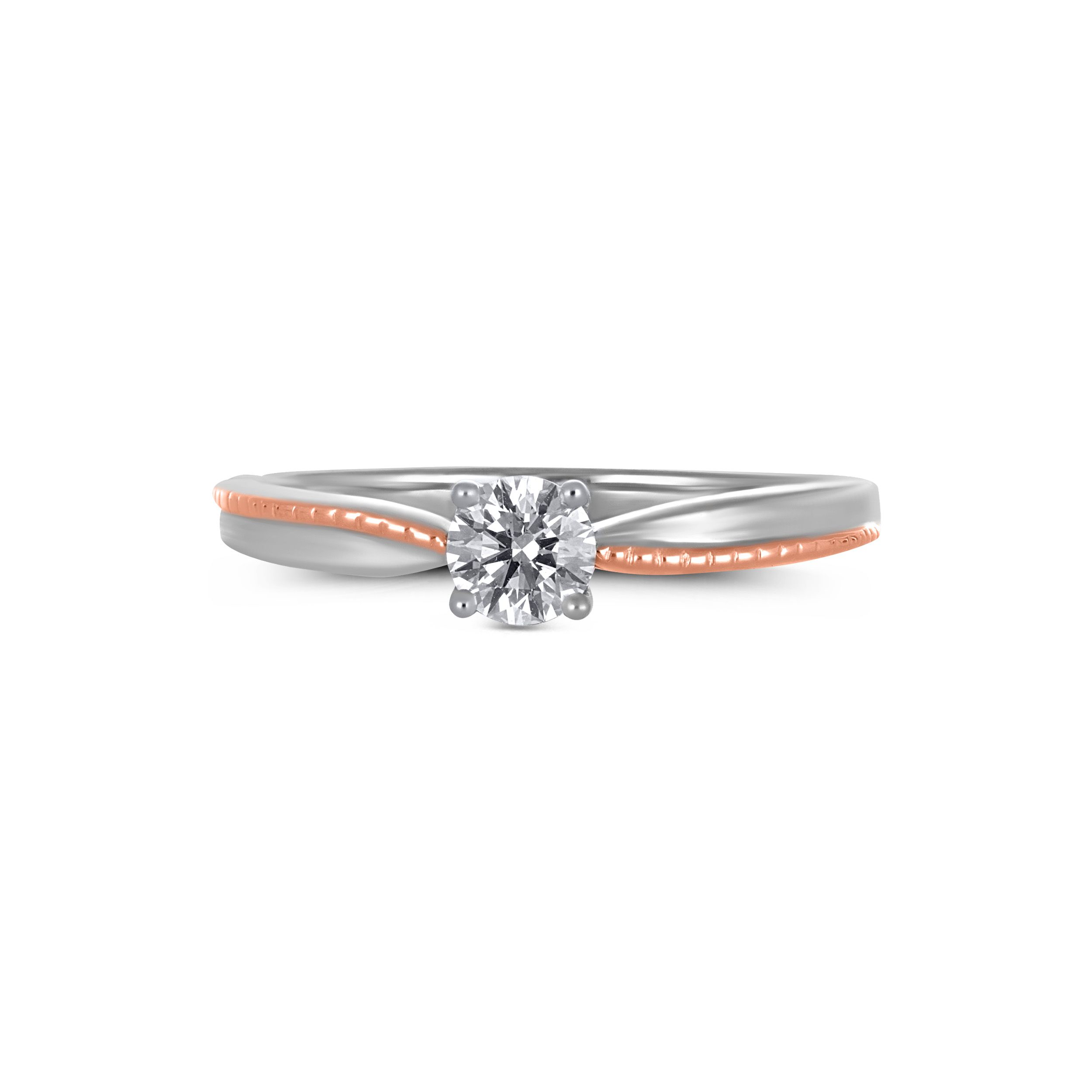 Interlude Dual Tone Solitaire Platinum Ring alternate view 1