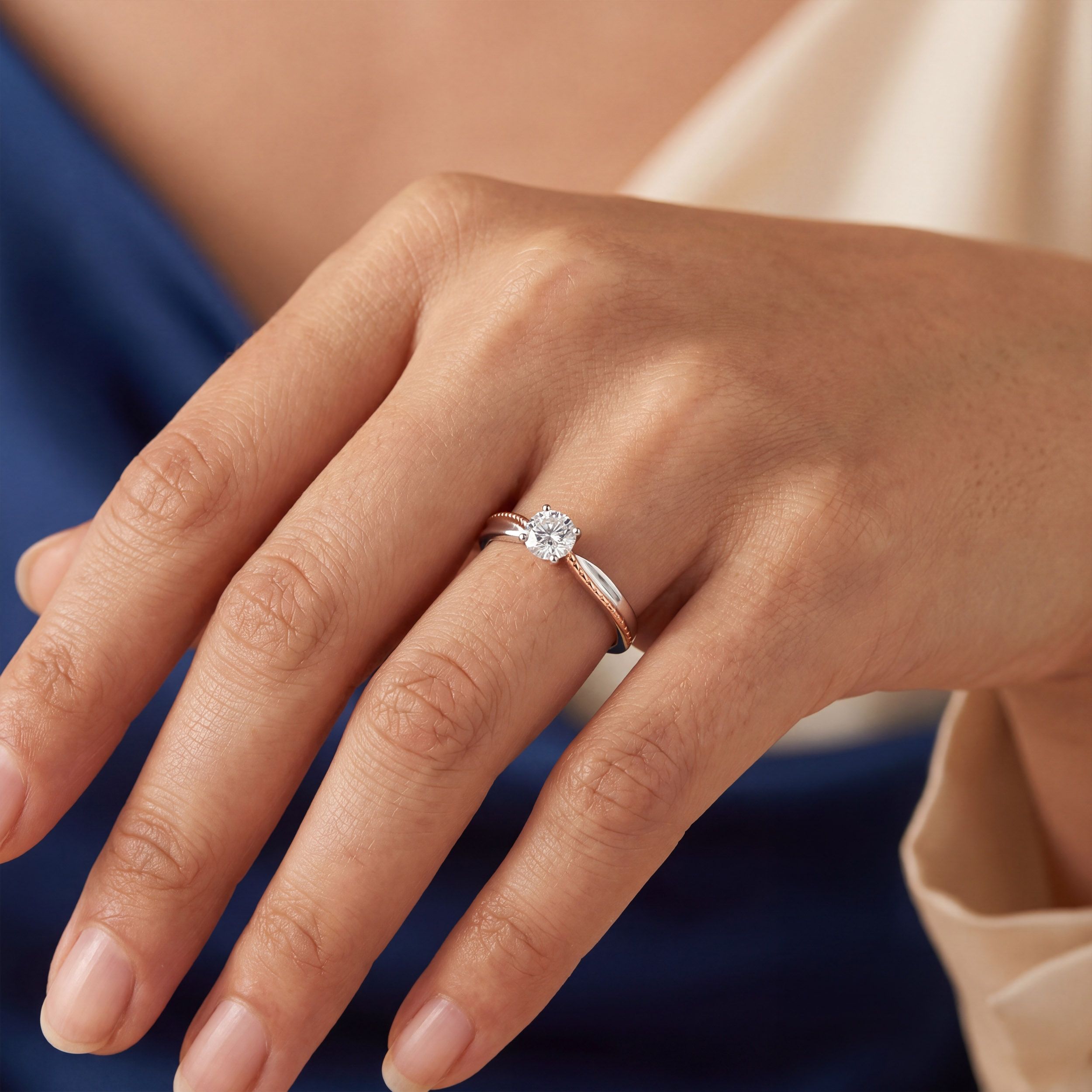 Interlude Dual Tone Solitaire Platinum Ring alternate view 3