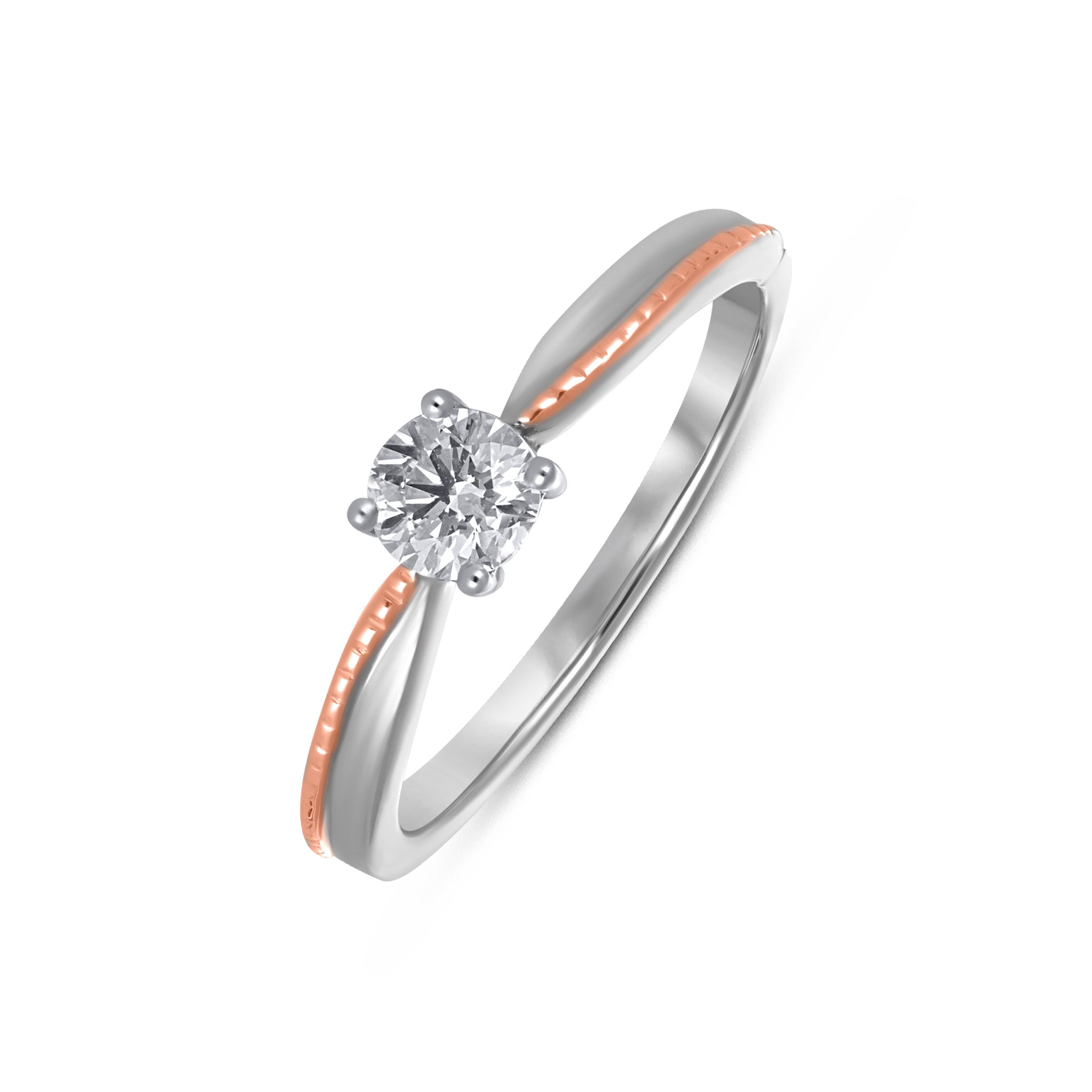 Interlude Dual Tone Solitaire Platinum Ring