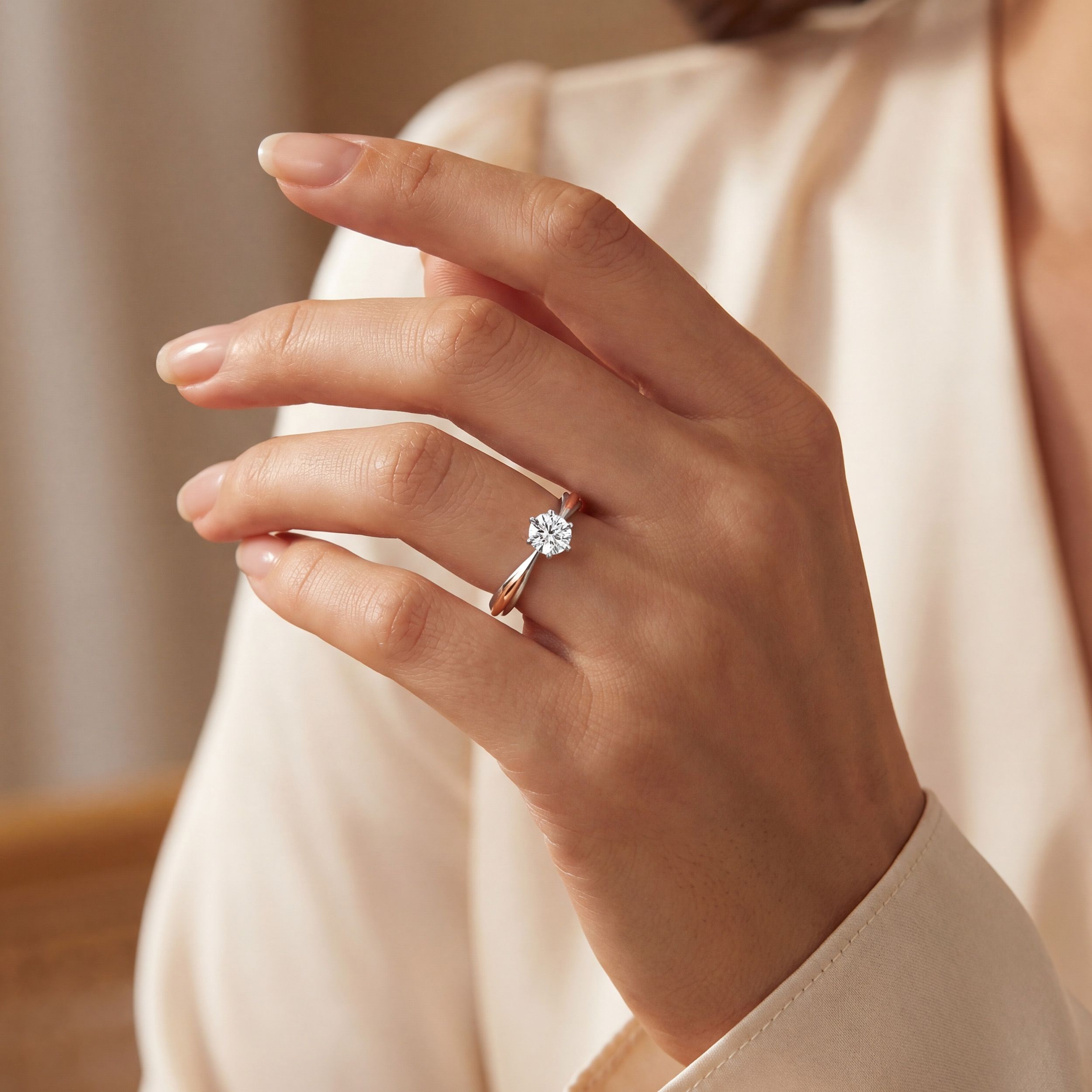 Luminous Ribbon Platinum Diamond Ring alternate view 3