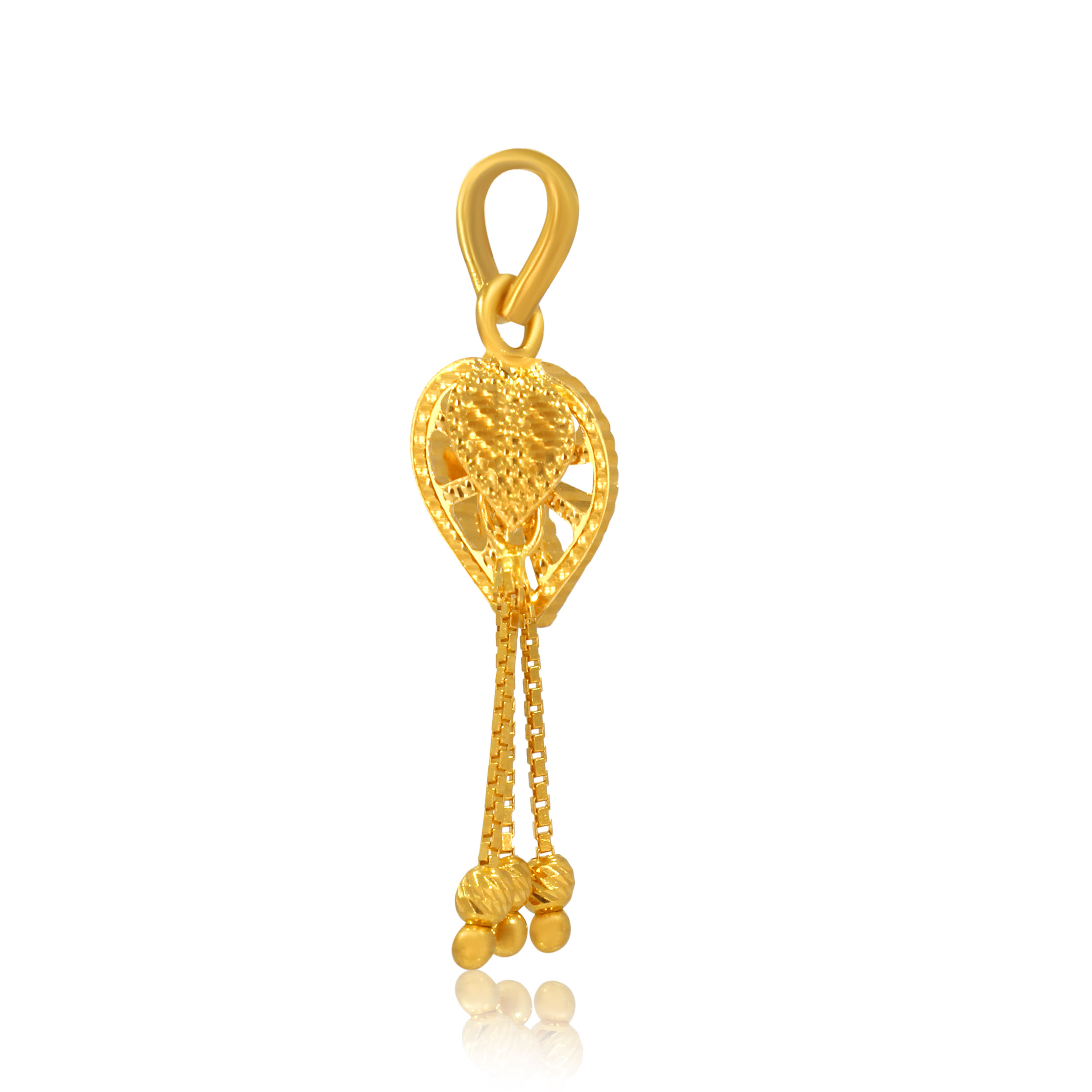 Flowy Heart Gold Pendant - Senco Gold and Diamonds
