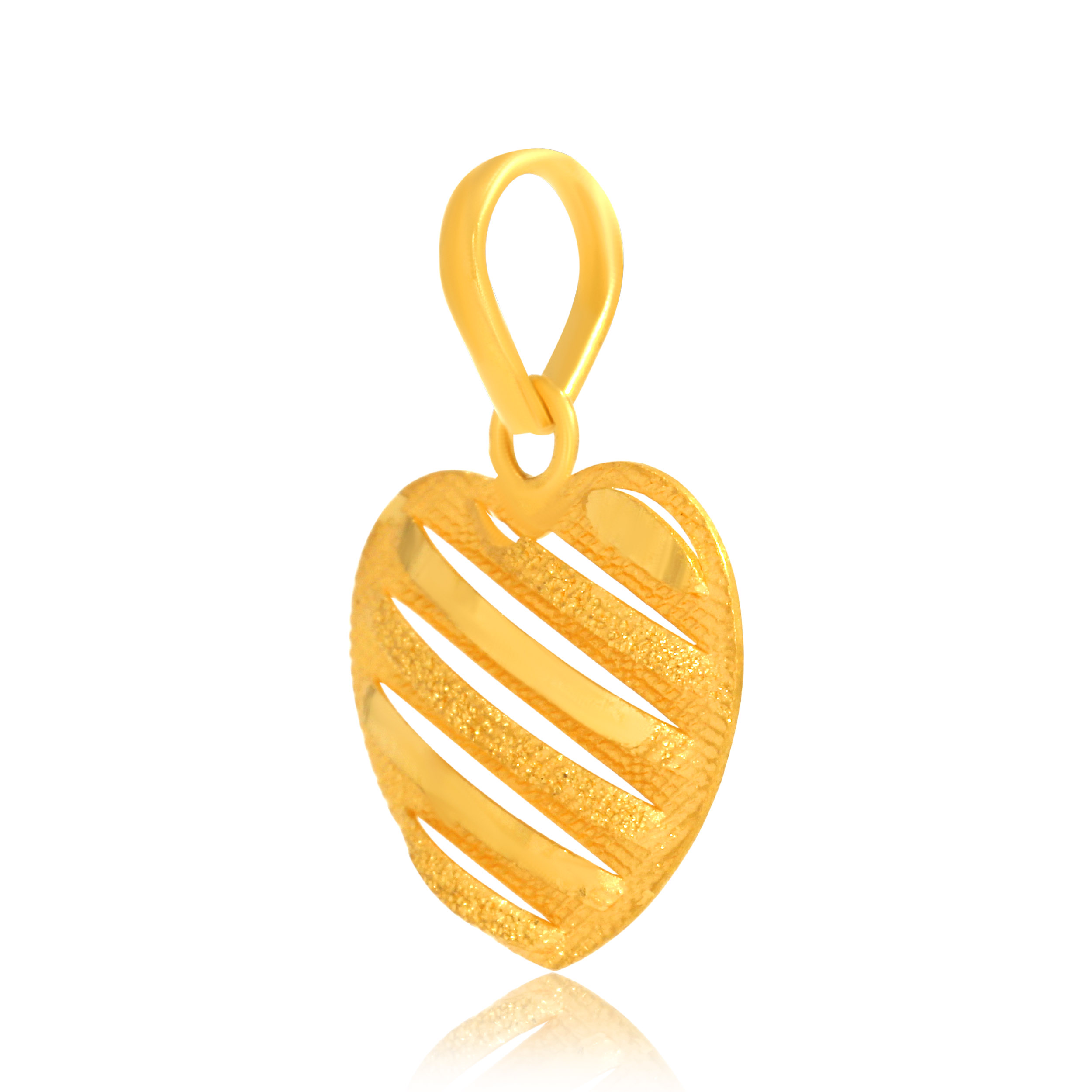 Streaky Heart Gold Pendant - Senco Gold and Diamonds