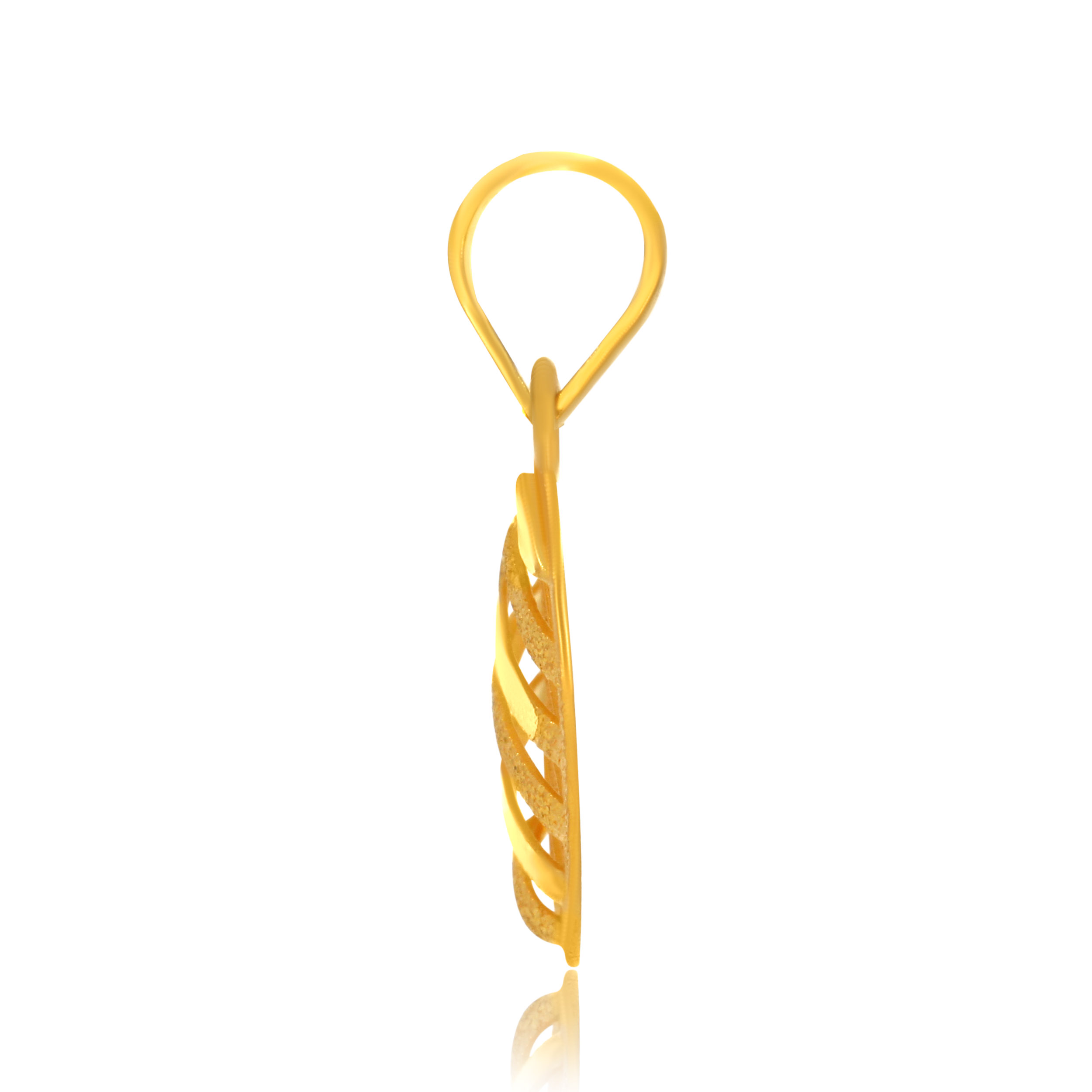 Streaky Heart Gold Pendant - Senco Gold and Diamonds