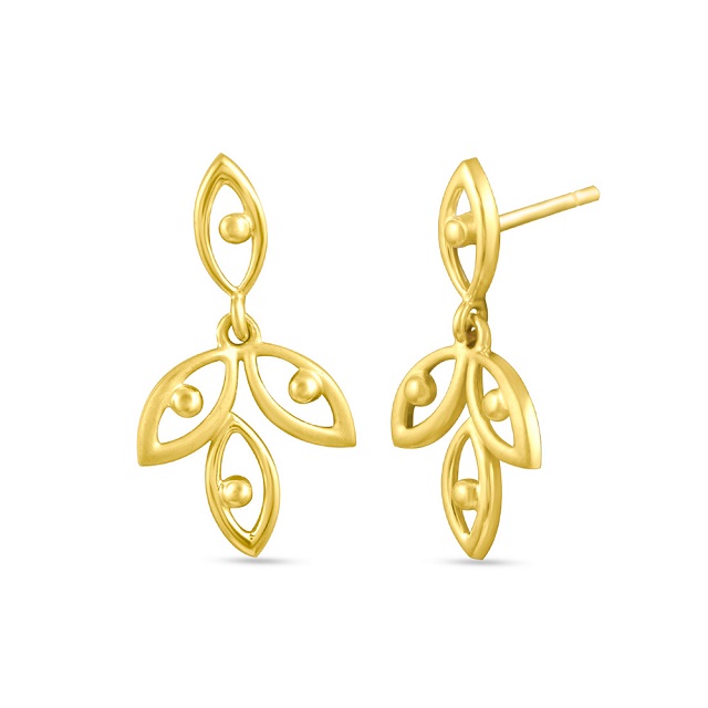Sacred Vision Gold Drop Earrings - Senco Gold and Diamonds