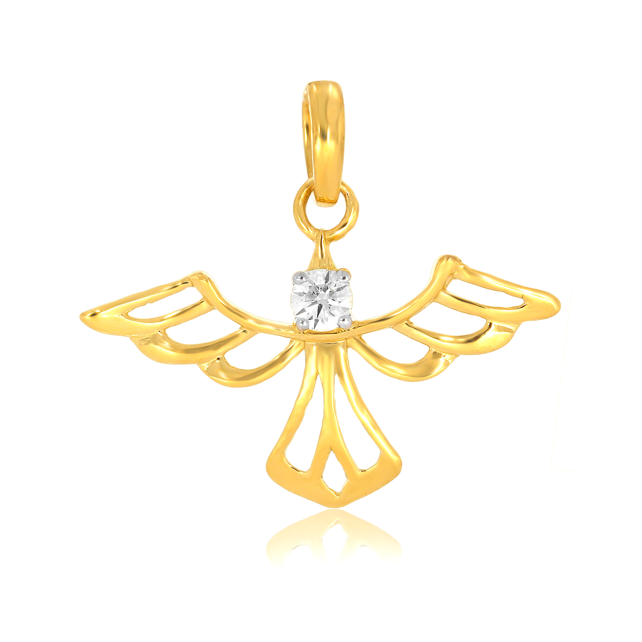 Pretty Bird Solitaire Pendant - Senco Gold and Diamonds
