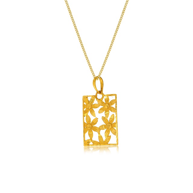 Daffodils Hub Gold Pendant - Senco Gold and Diamonds