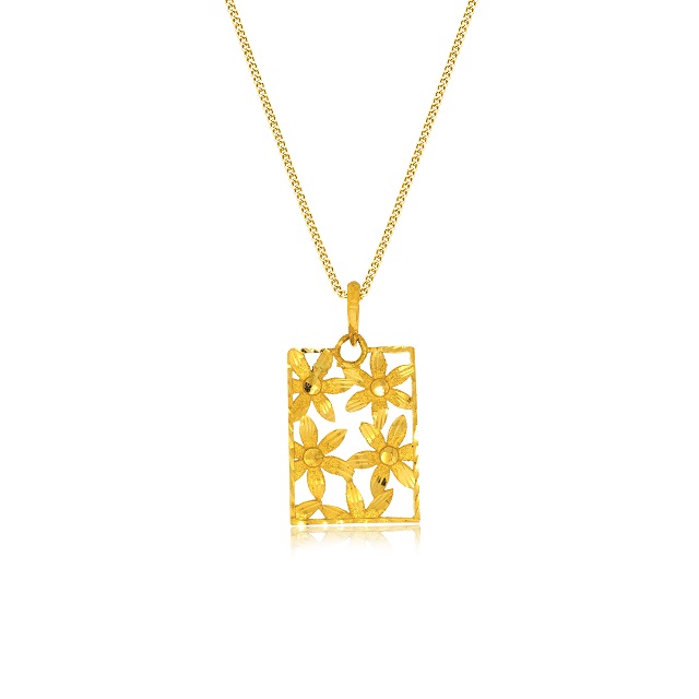Daffodils Hub Gold Pendant - Senco Gold and Diamonds