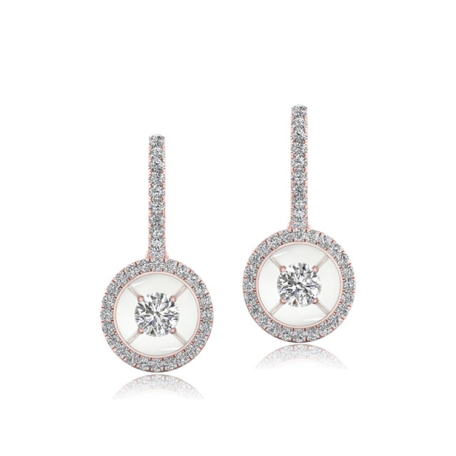 Dreamy Moon Diamond Hoop Earrings - Senco Gold and Diamonds
