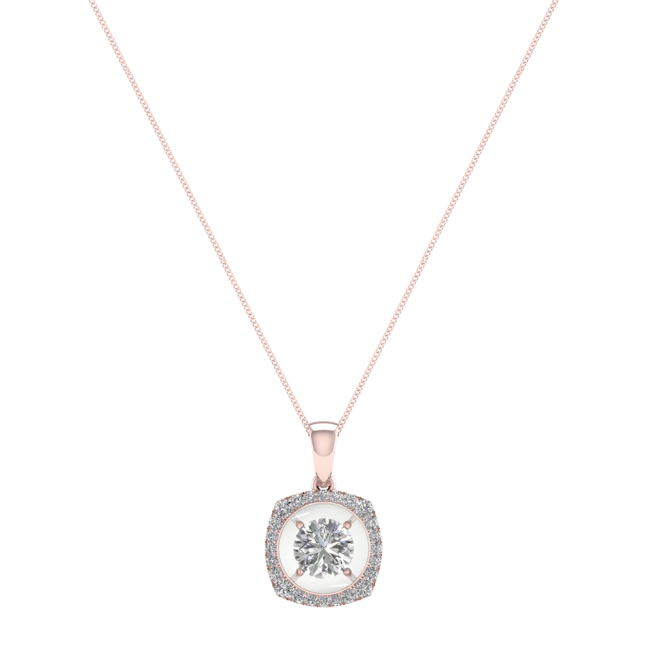 Cute Squarish Diamond Pendant - Senco Gold and Diamonds