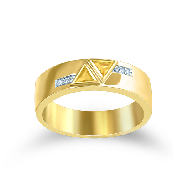 Triangular Duo Men Diamond Ring alternate view 1