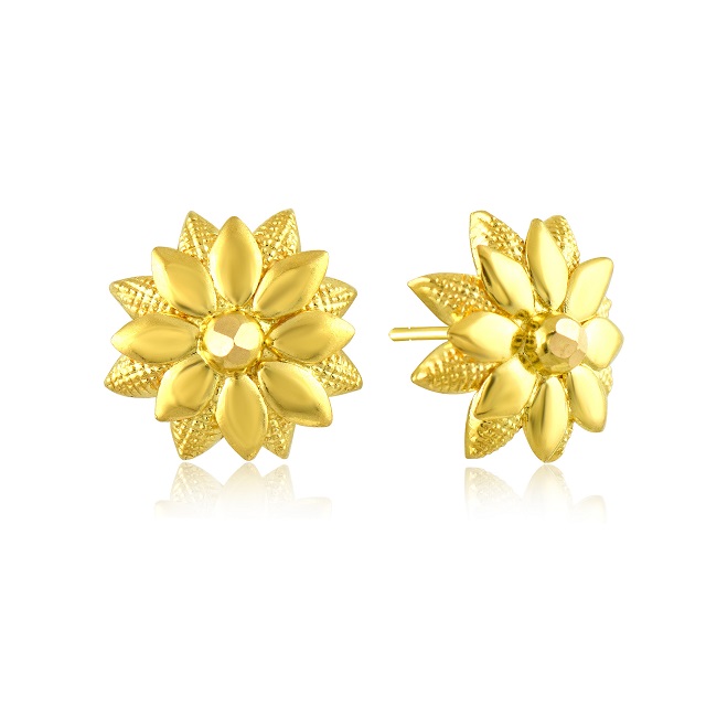 Adorable Flower Gold Studs - Senco Gold and Diamonds