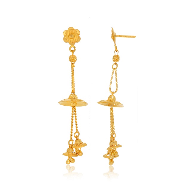 Sleek Bloom Gold Earrings - Senco Gold and Diamonds