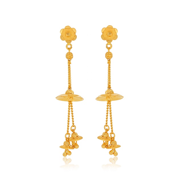 Sleek Bloom Gold Earrings - Senco Gold and Diamonds