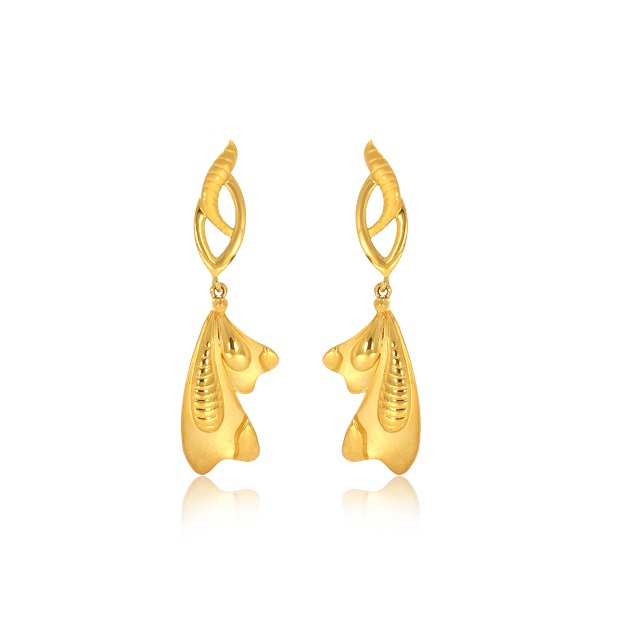 Dual Shine Gold Drop Earrings - Senco Gold and Diamonds