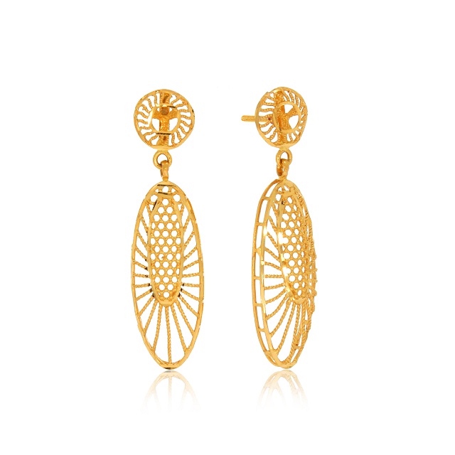 Glamorous Art Gold Drop Earrings - Senco Gold and Diamonds
