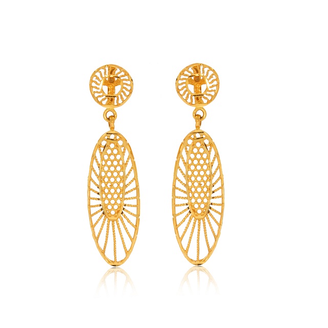 Glamorous Art Gold Drop Earrings - Senco Gold and Diamonds