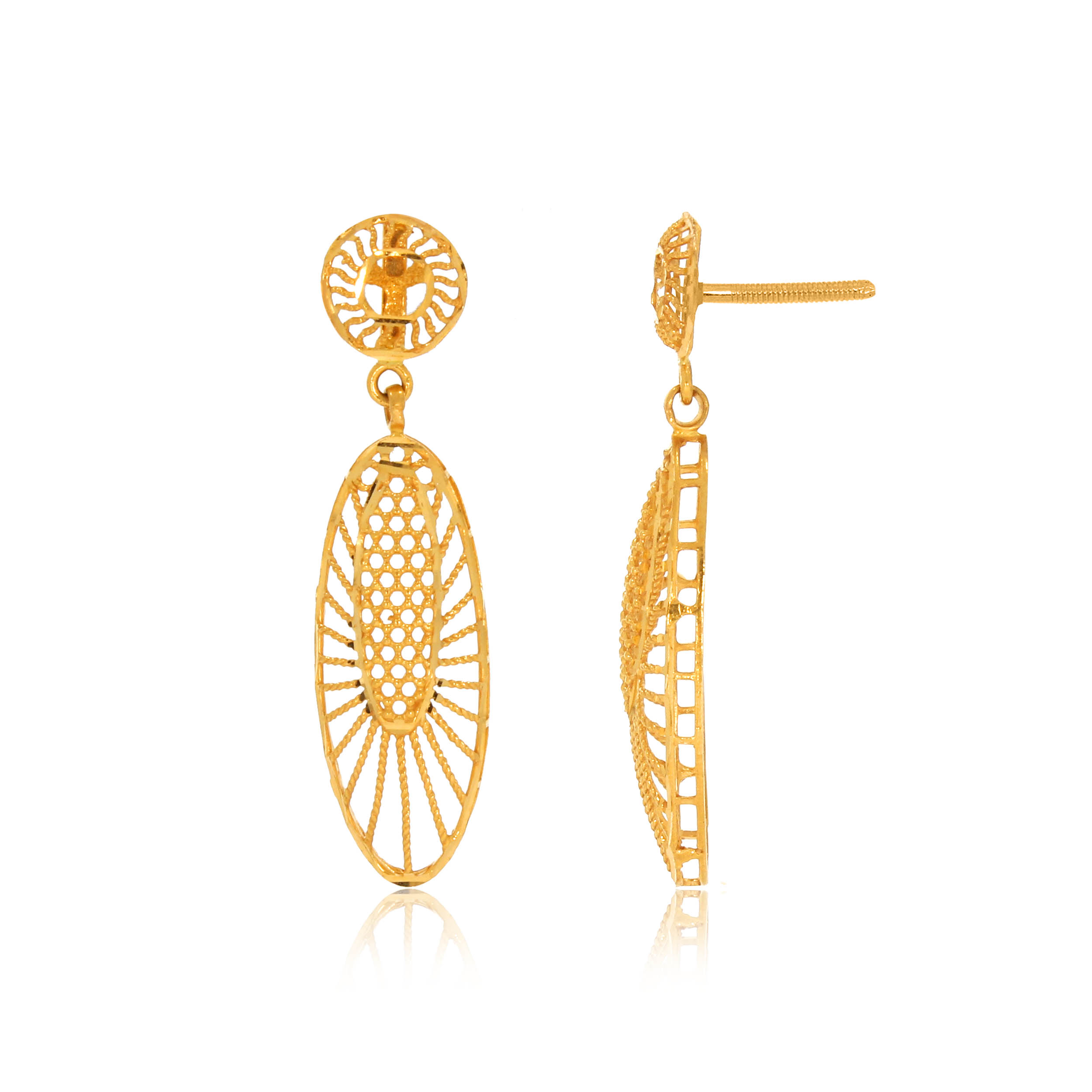 Glamorous Art Gold Drop Earrings - Senco Gold and Diamonds