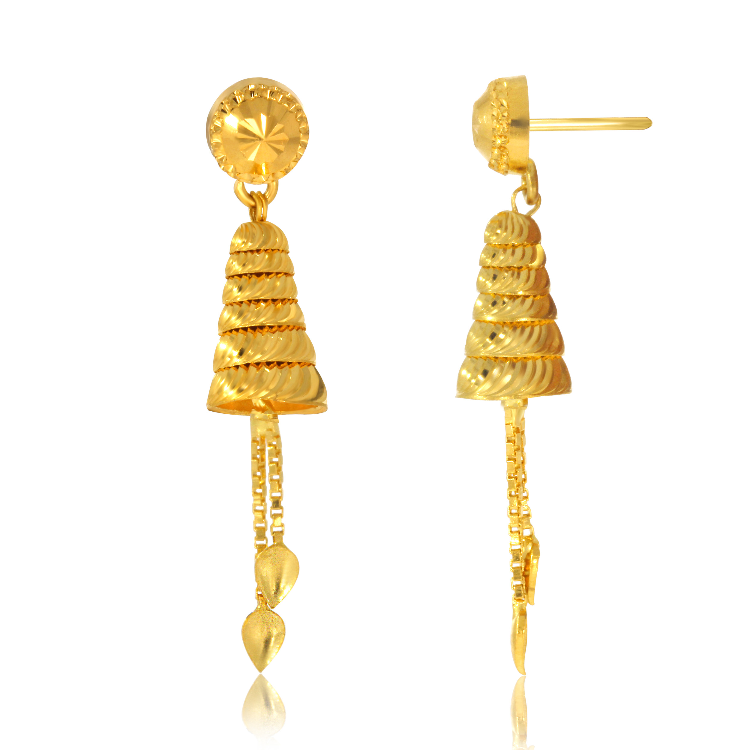 Evergreen Glow Gold Earrings - Senco Gold and Diamonds