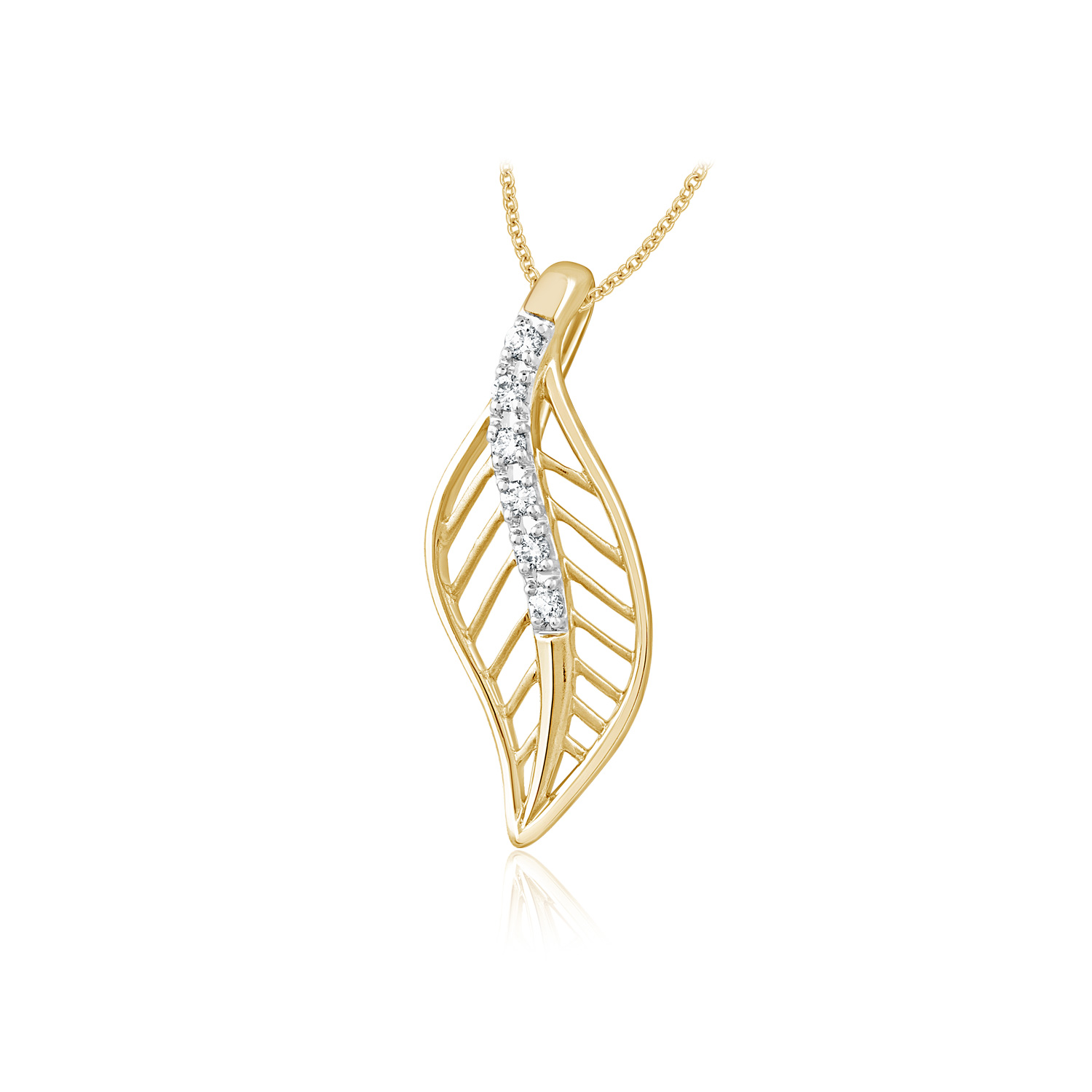 A Happy Leaf Diamond Pendant - Senco Gold and Diamonds