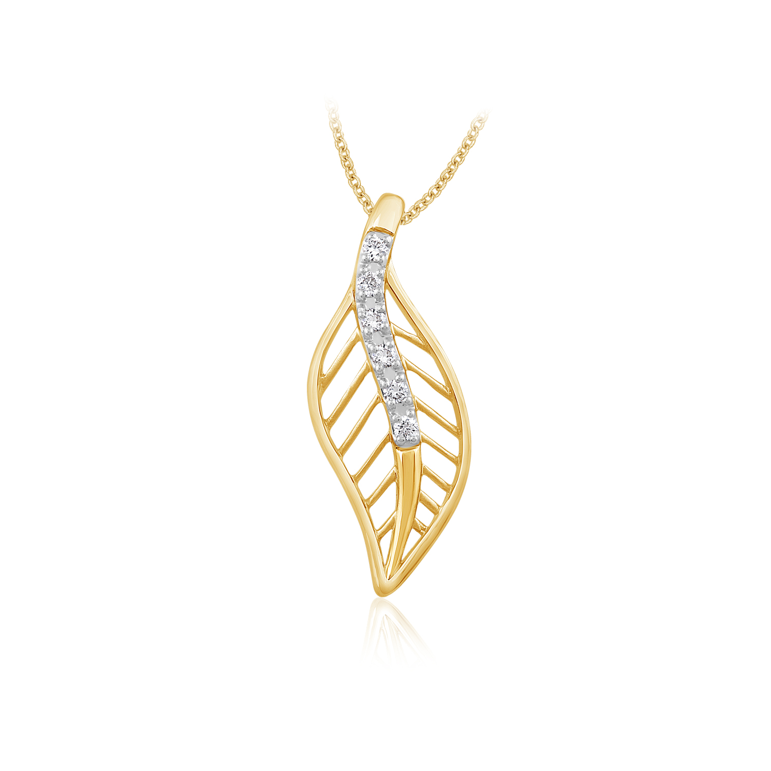 A Happy Leaf Diamond Pendant - Senco Gold and Diamonds