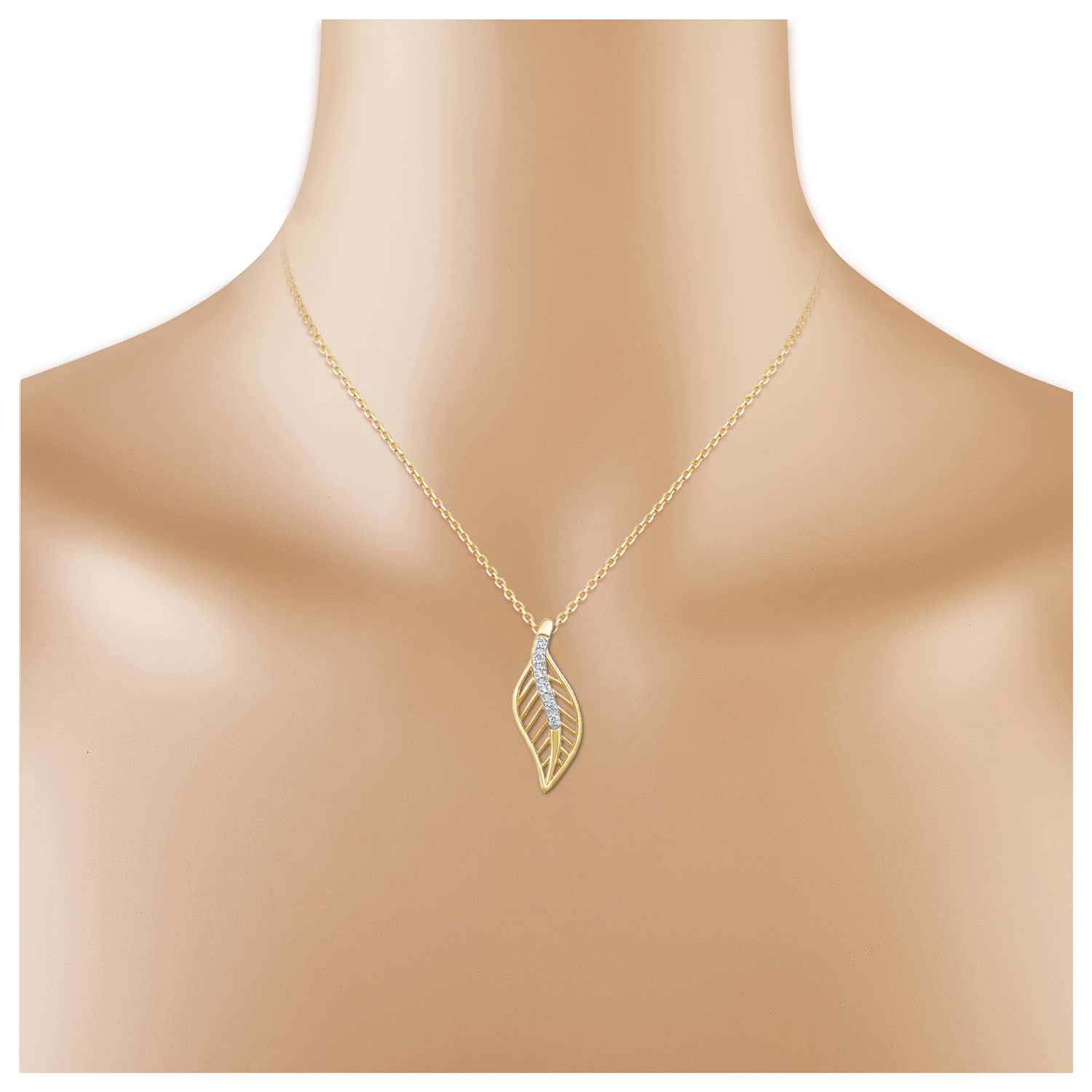 A Happy Leaf Diamond Pendant - Senco Gold and Diamonds